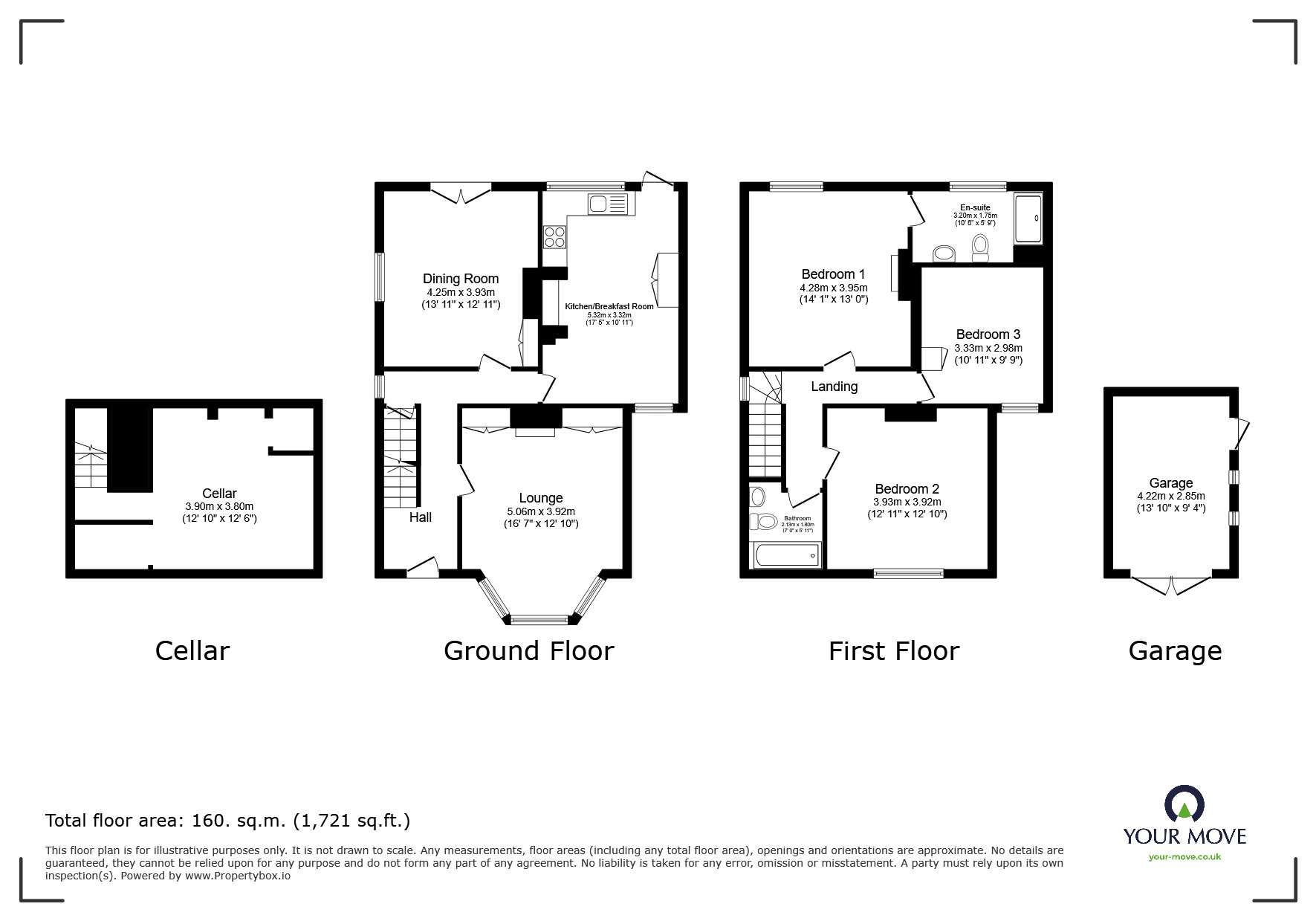 Floorplan of 3 bedroom Detached House for sale, Bower Mount Road, Maidstone, Kent, ME16