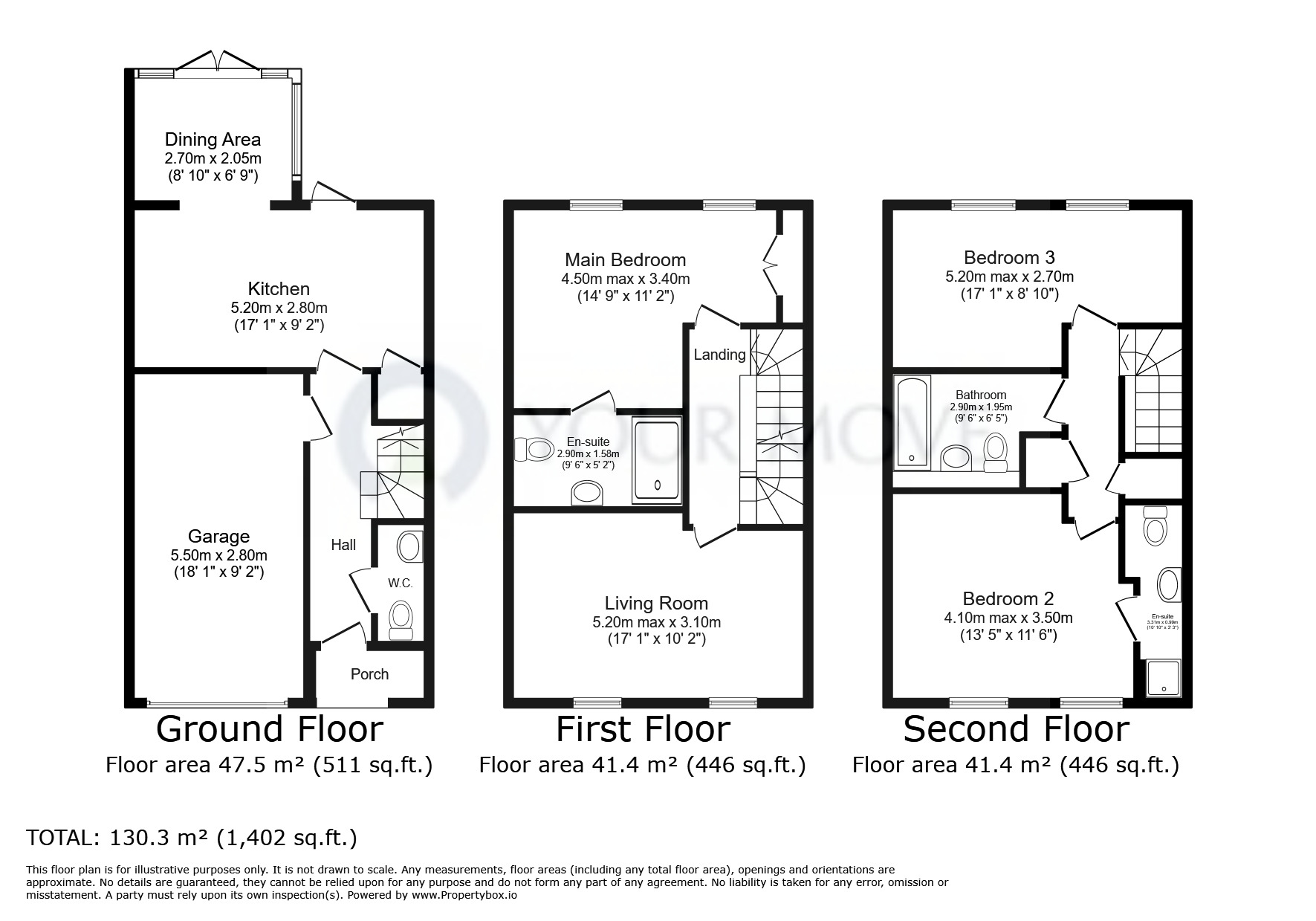 Floorplan of 3 bedroom Mid Terrace House to rent, Marigold Way, Maidstone, Kent, ME16