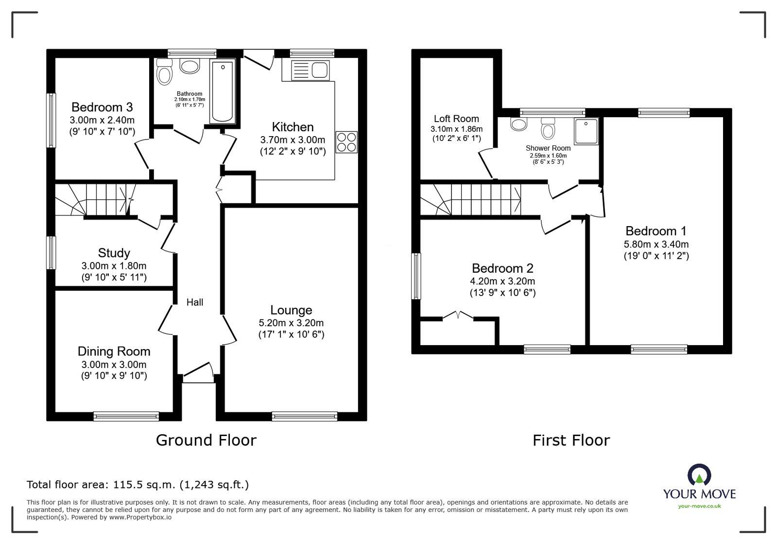 Floorplan of 3 bedroom Semi Detached House for sale, Charlesford Avenue, Kingswood, Kent, ME17