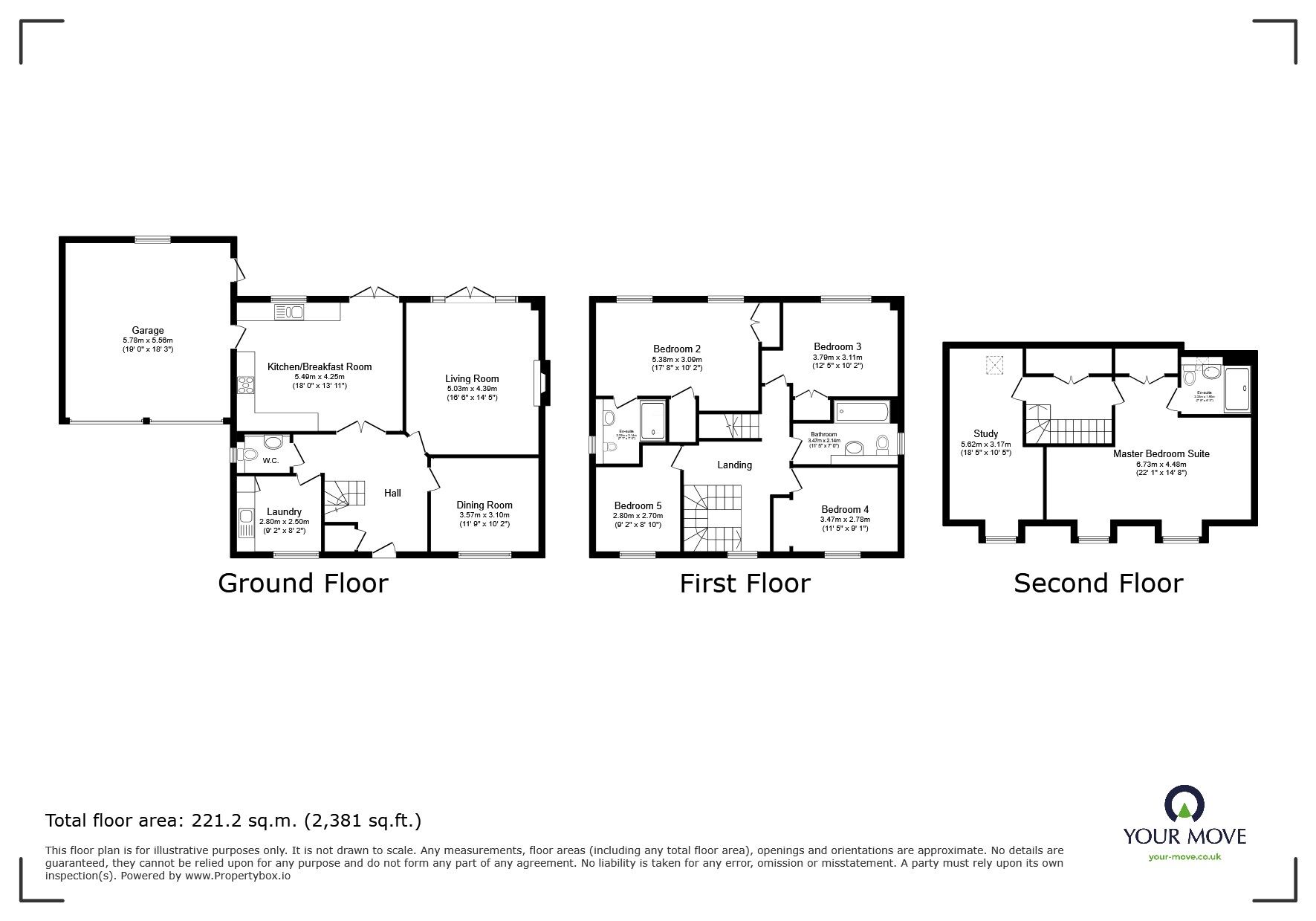 Floorplan of 5 bedroom Detached House for sale, Chartway Street, Sutton Valence, Kent, ME17