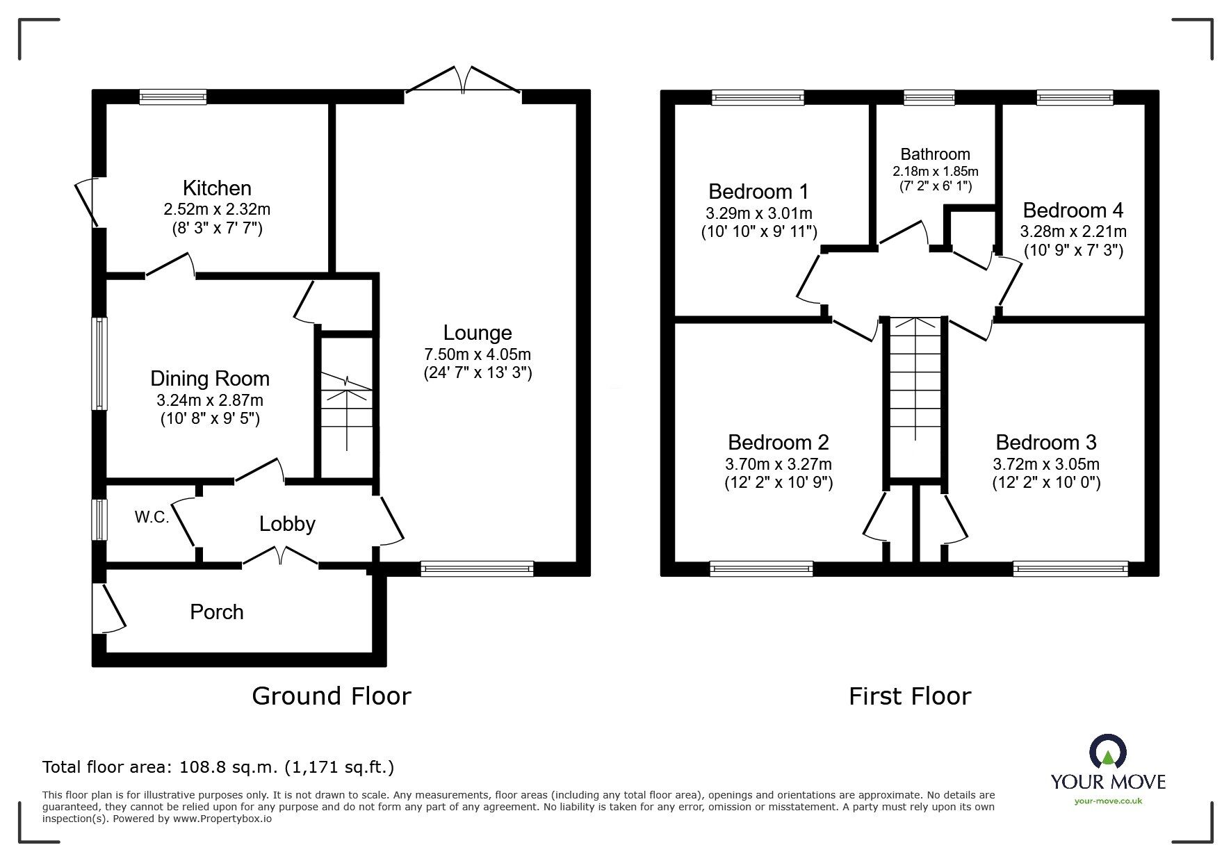 Floorplan of 4 bedroom Detached House for sale, Langdale Rise, Maidstone, Kent, ME16