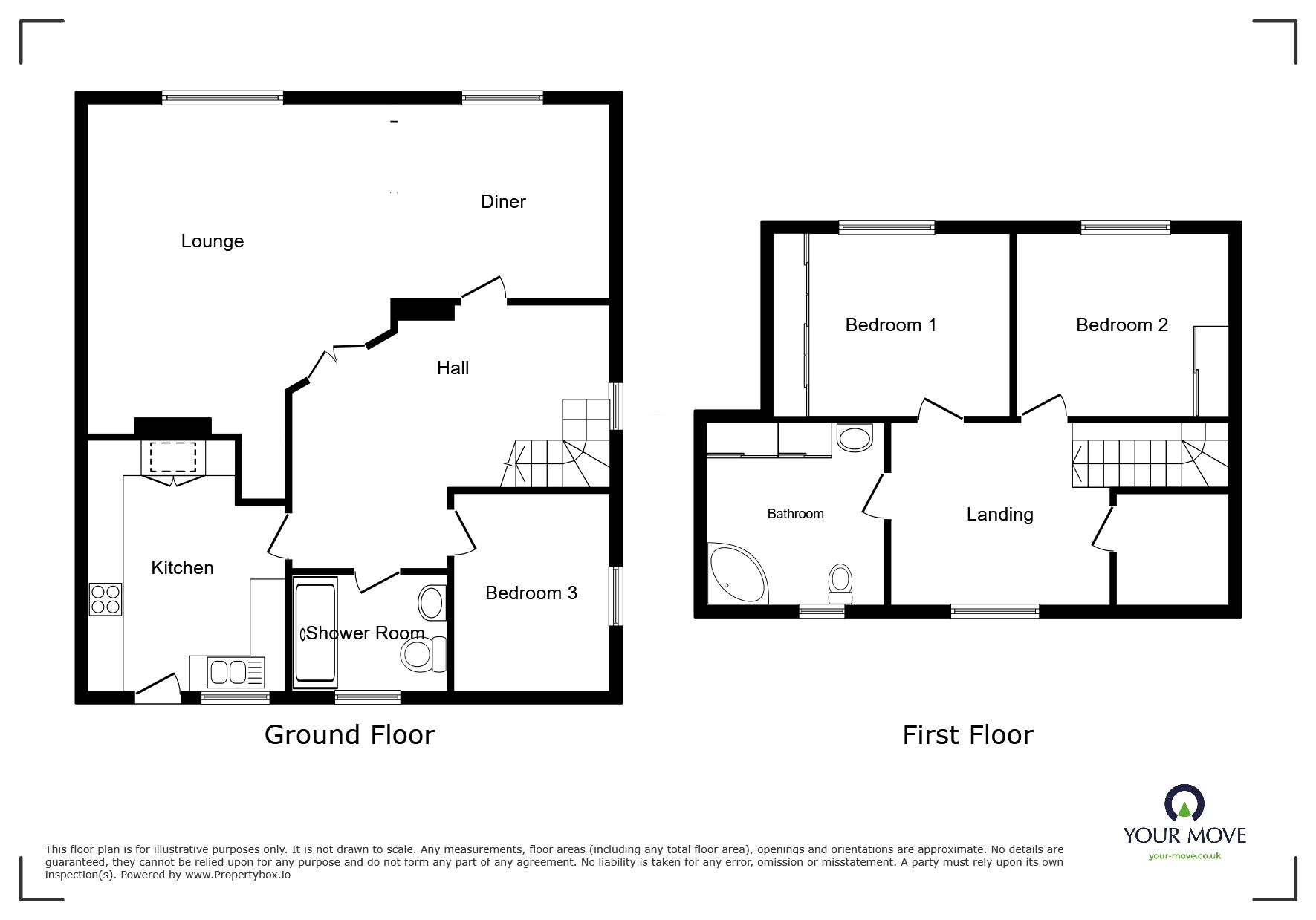 Floorplan of 3 bedroom Semi Detached House for sale, Charlesford Avenue, Kingswood, Kent, ME17