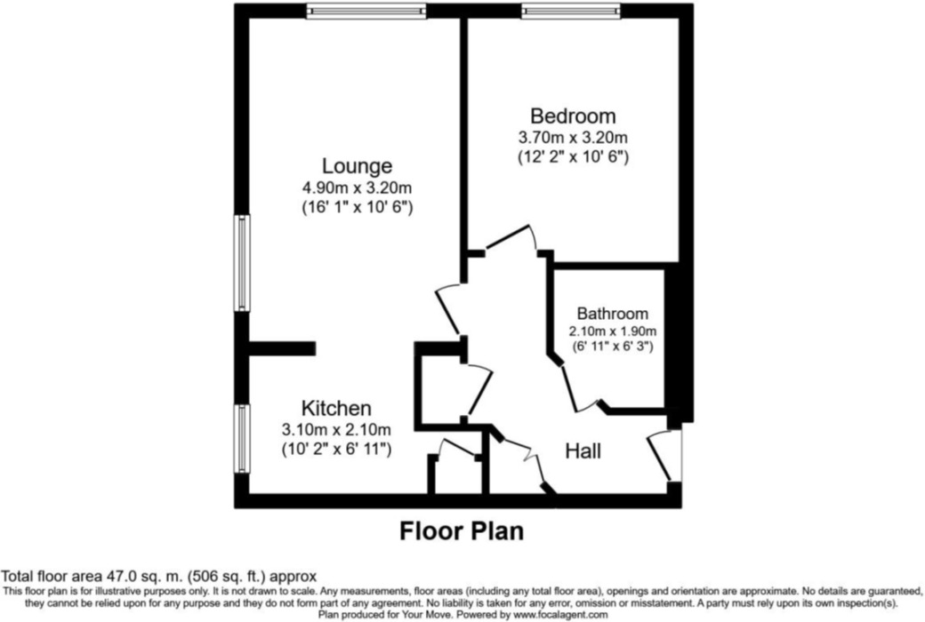 Floorplan of 1 bedroom Flat for sale, St. Peters Street, Maidstone, Kent, ME16