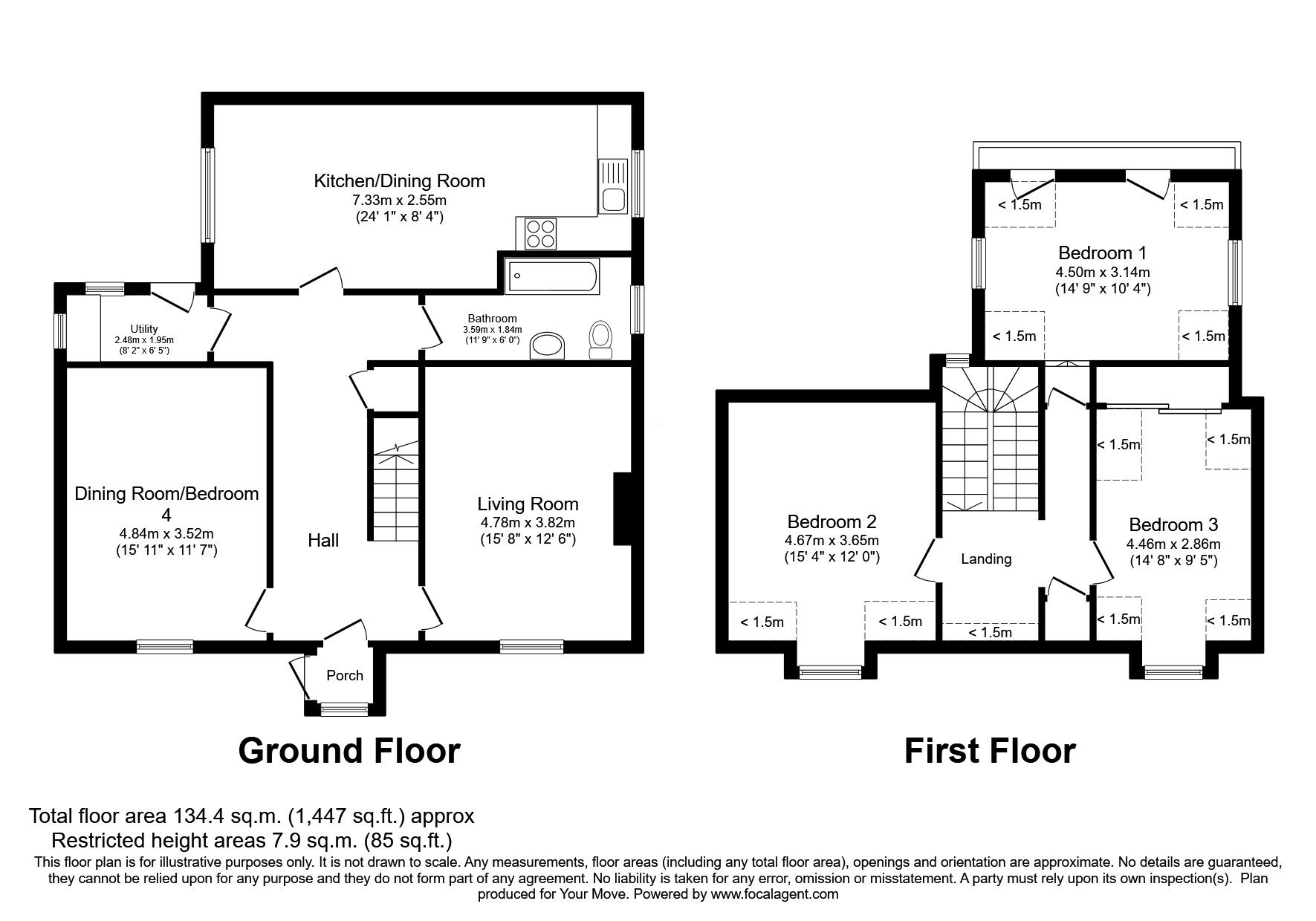 Floorplan of 4 bedroom Detached House for sale, Inverbervie, Montrose, Aberdeenshire, DD10