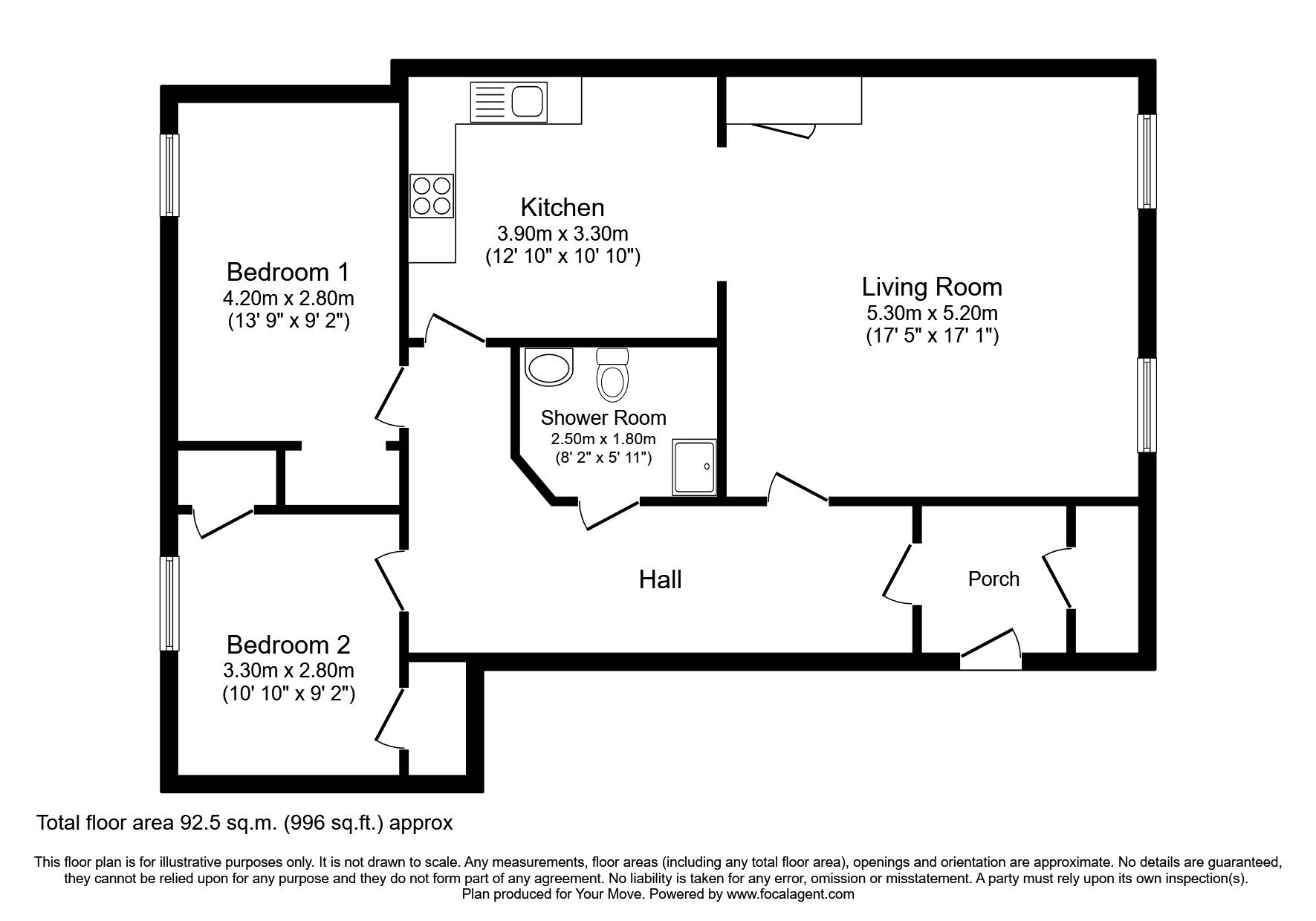 Floorplan of 2 bedroom  Flat to rent, John Street, Montrose, Angus, DD10