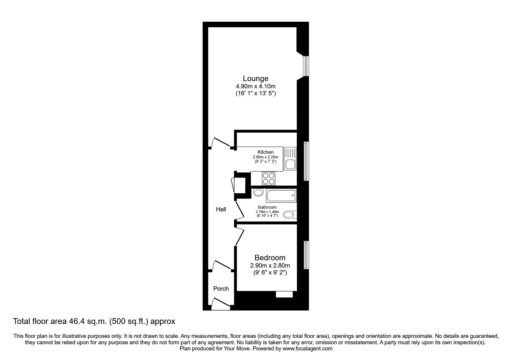Floorplan of 1 bedroom  Flat to rent, Aberdour Place, Inverbervie, Aberdeenshire, DD10