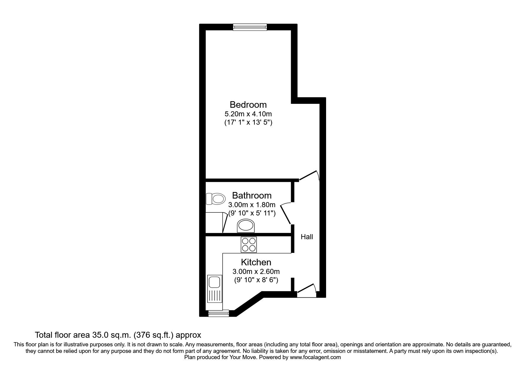 Floorplan of 1 bedroom Flat to rent, Castle Place, Montrose, Angus, DD10