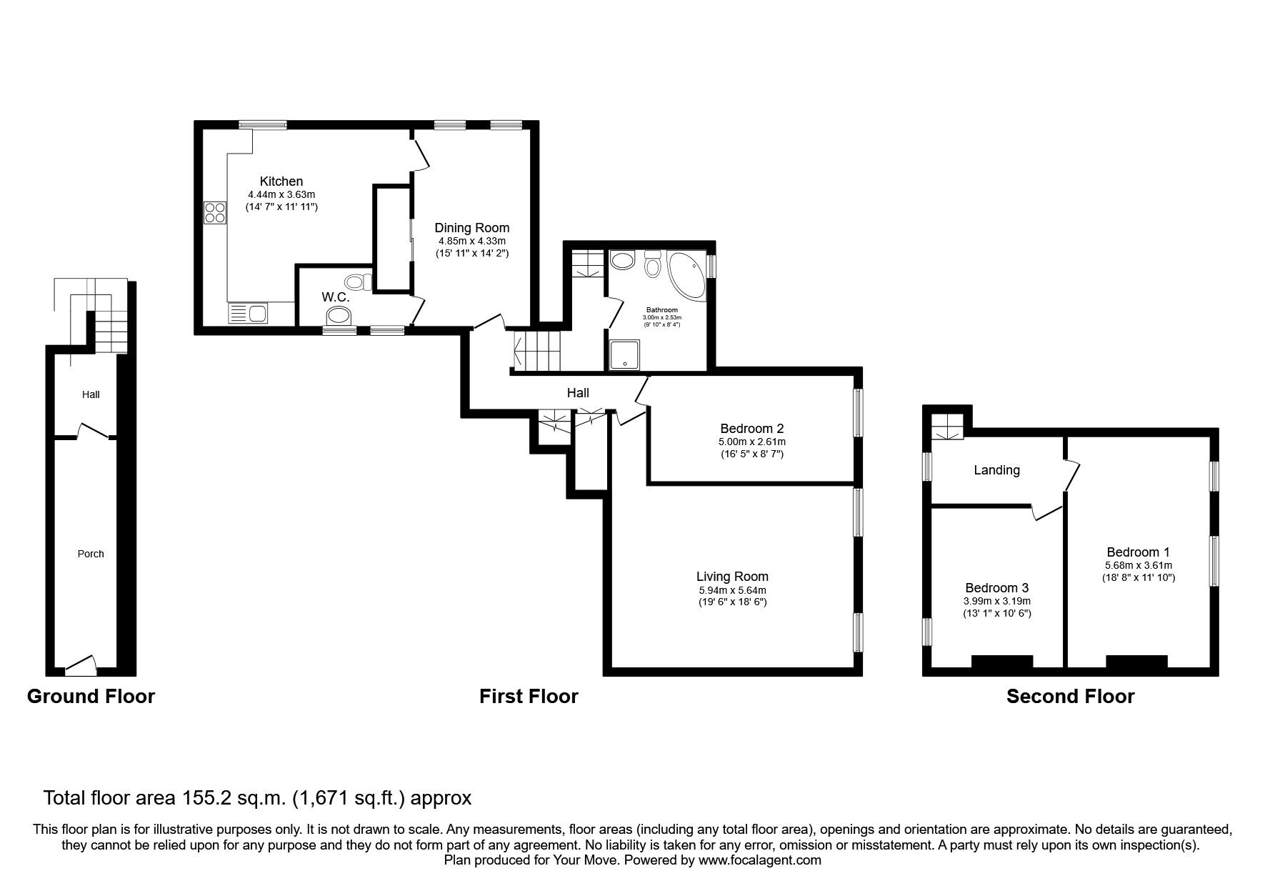 Floorplan of 3 bedroom  Flat for sale, High Street, Montrose, Angus, DD10