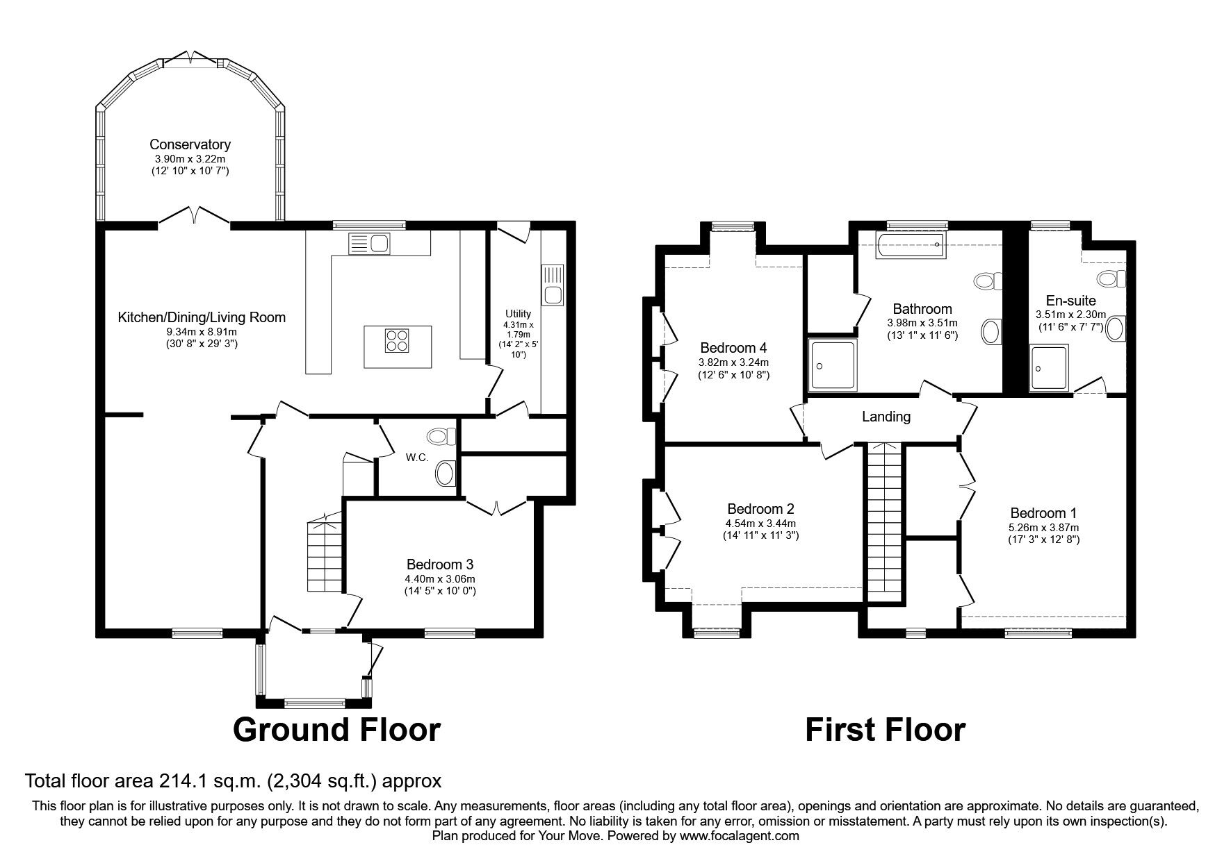 Floorplan of 4 bedroom Detached House for sale, Brae View, Gourdon, Aberdeenshire, DD10