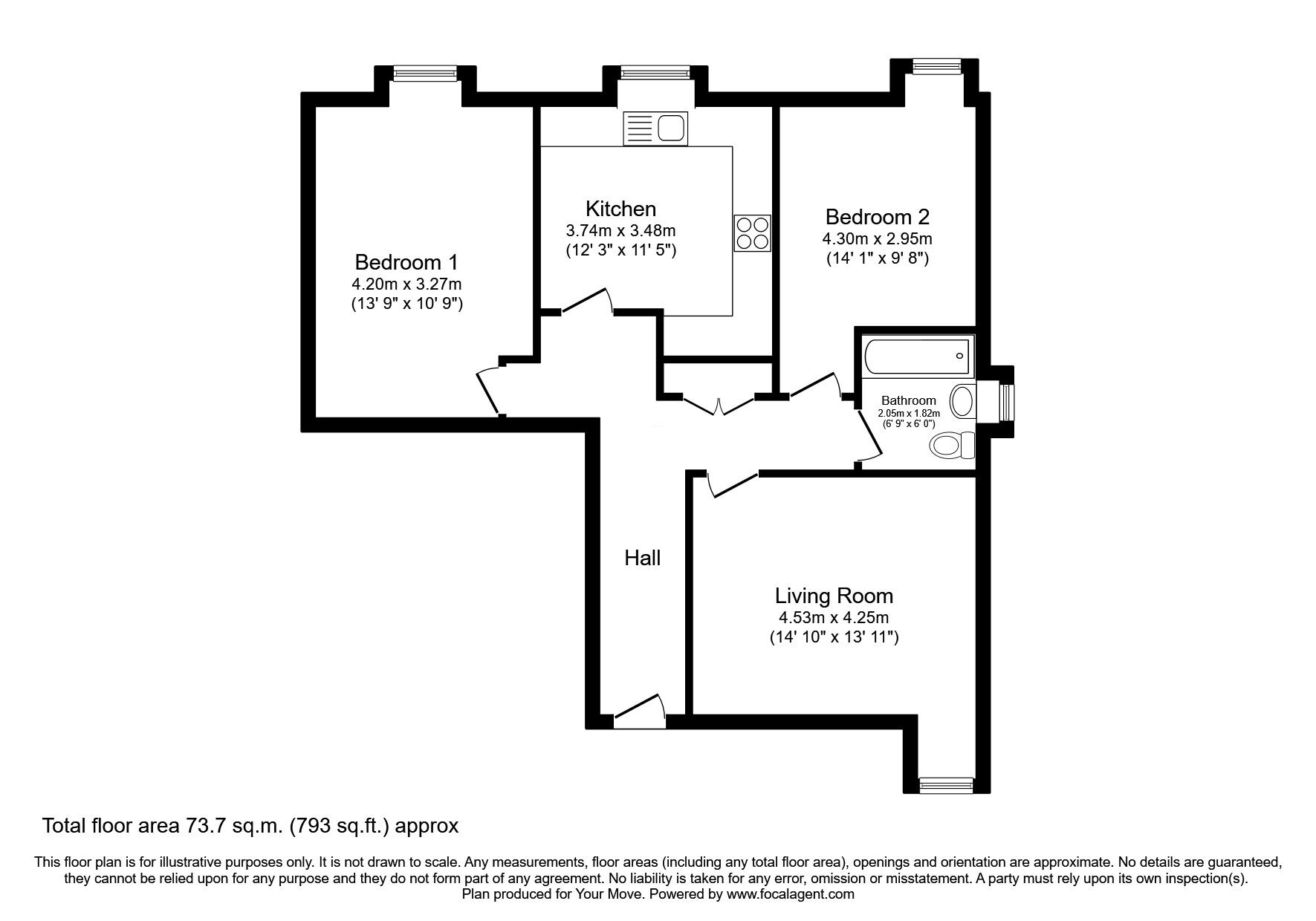 Floorplan of 2 bedroom  Flat for sale, High Street, Montrose, DD10