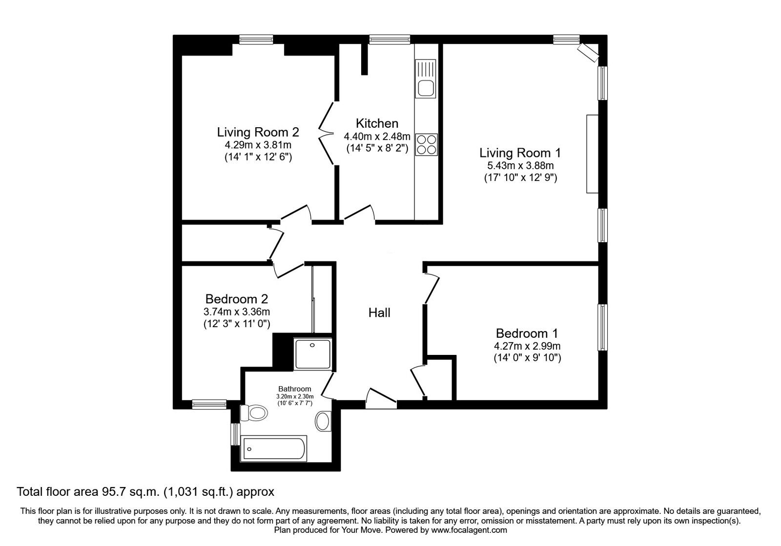 Floorplan of 2 bedroom  Flat for sale, Bakers Wynd, Arbroath, DD11