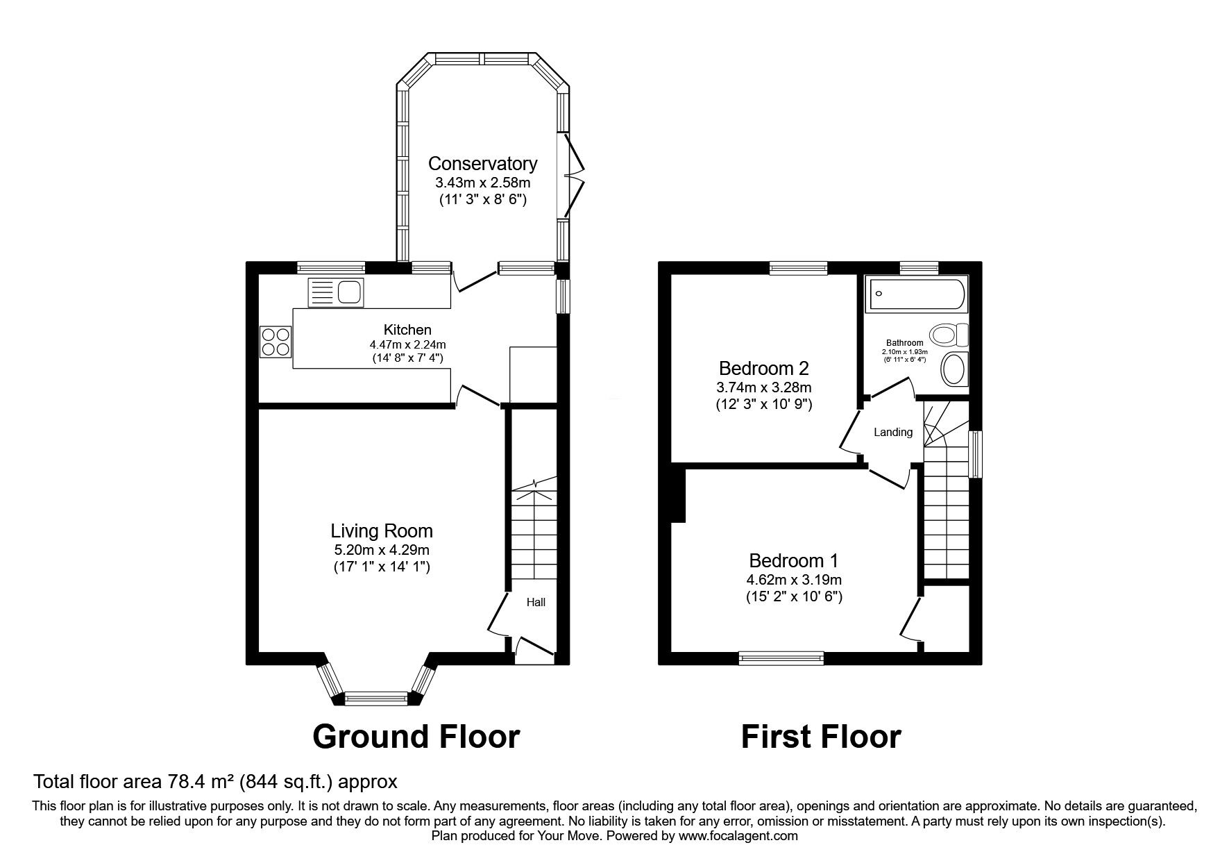 Floorplan of 2 bedroom Semi Detached House for sale, Thomson Terrace, Montrose, Angus, DD10