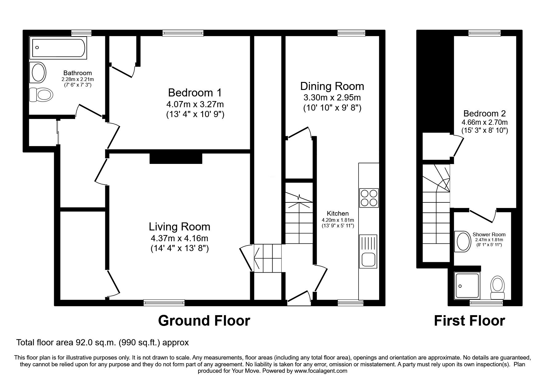 Floorplan of 2 bedroom  Flat for sale, India Street, Montrose, Angus, DD10