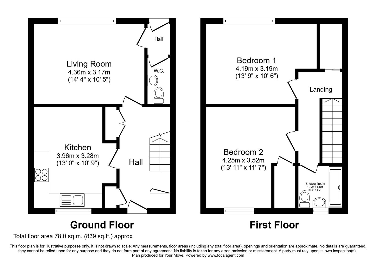 Floorplan of 2 bedroom Mid Terrace House for sale, King Street, Montrose, Angus, DD10