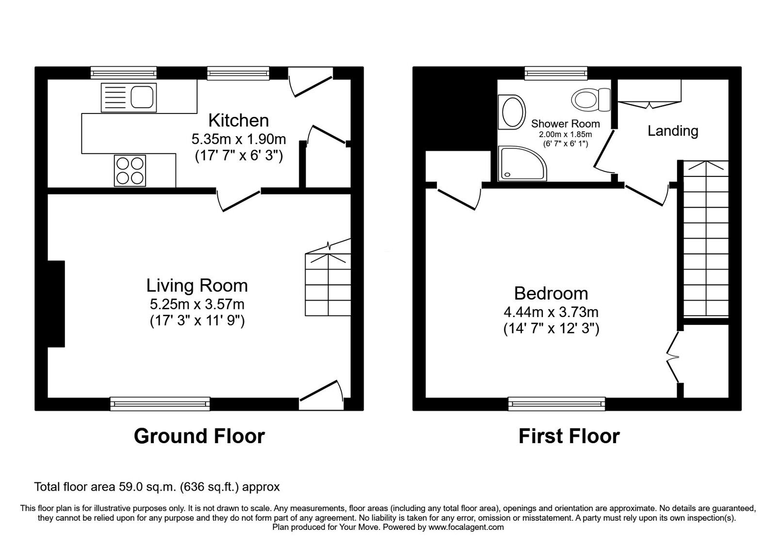 Floorplan of 1 bedroom Mid Terrace House for sale, Patons Lane, Montrose, Angus, DD10
