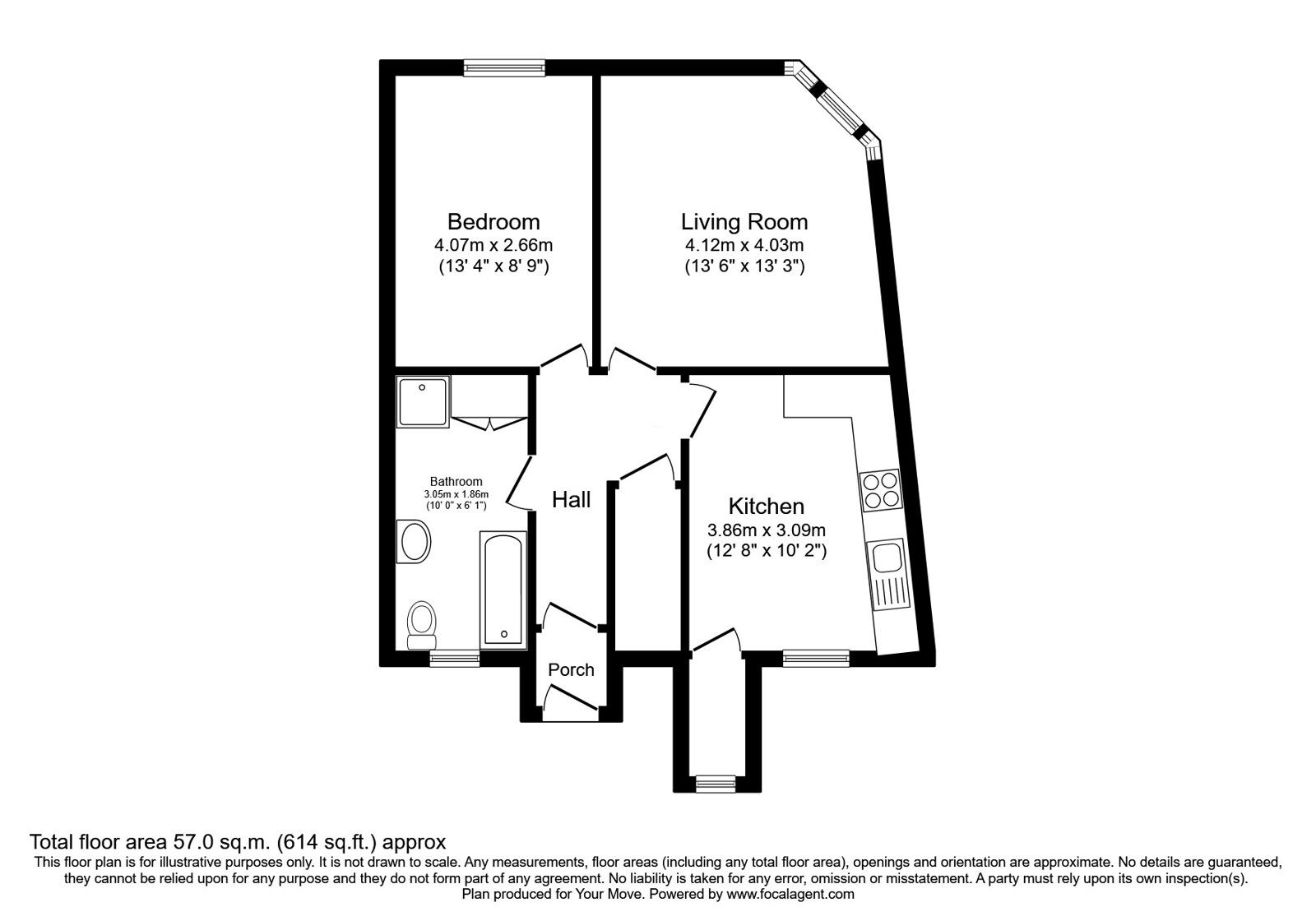 Floorplan of 1 bedroom  Flat for sale, George Street, Arbroath, Angus, DD11