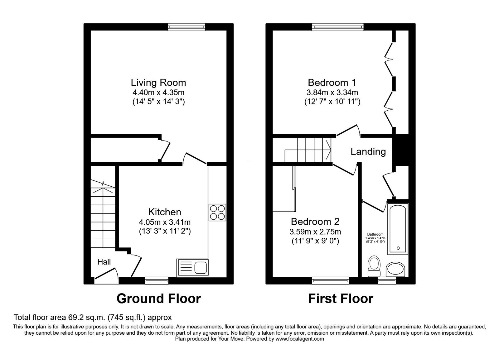Floorplan of 2 bedroom  Flat for sale, Montrose Street, Brechin, Angus, DD9