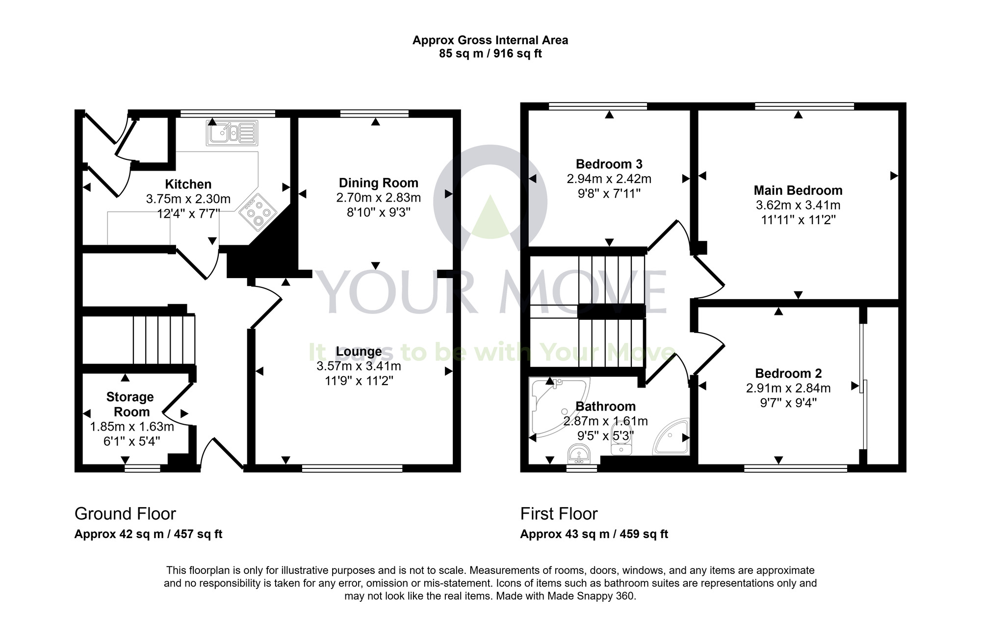 Floorplan of 3 bedroom Mid Terrace House for sale, Elmbank Crescent, Arbroath, Angus, DD11