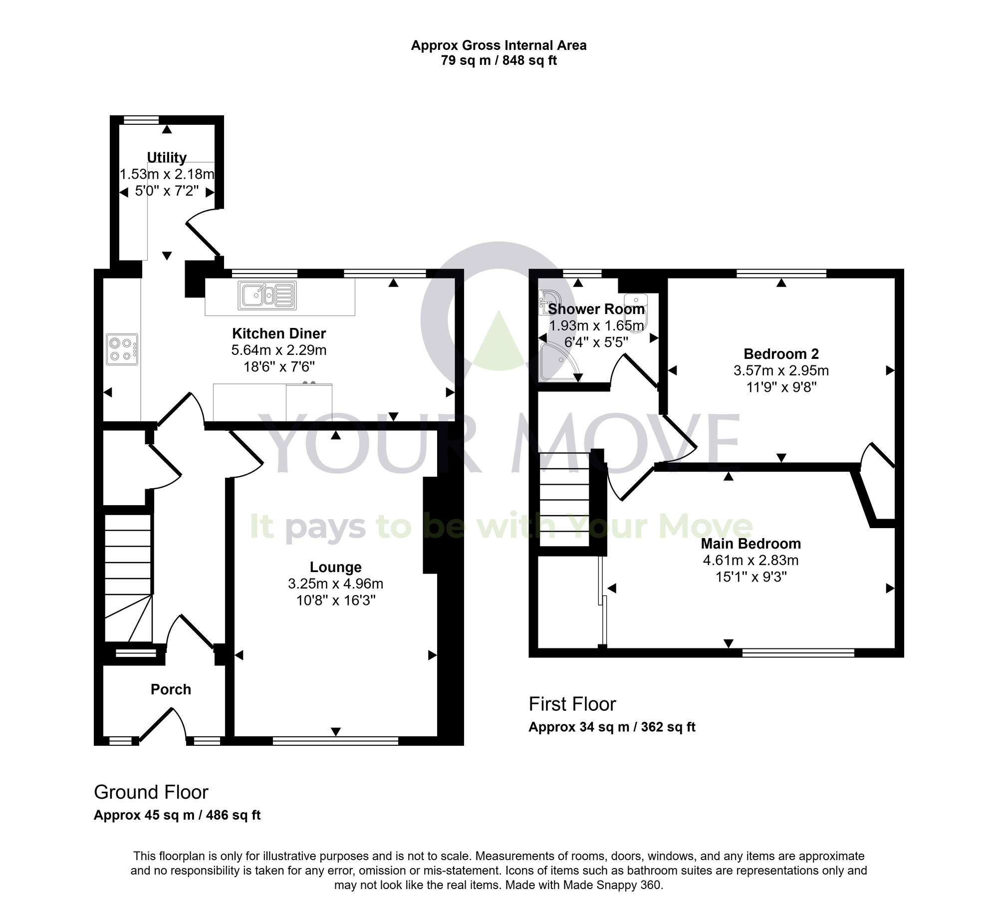 Floorplan of 2 bedroom Mid Terrace House for sale, Mill Street, Montrose, Angus, DD10