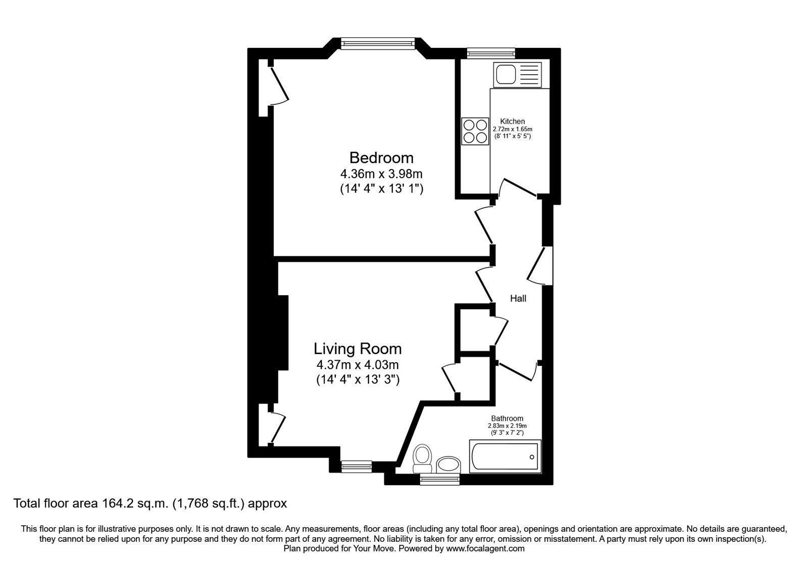 Floorplan of 1 bedroom  Flat for sale, Ferry Street, Montrose, Angus, DD10