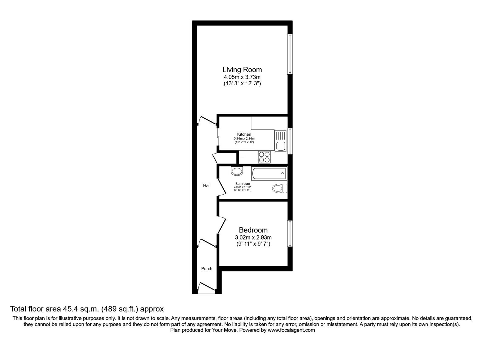 Floorplan of 1 bedroom  Flat for sale, Aberdour Place, Inverbervie, Aberdeenshire, DD10