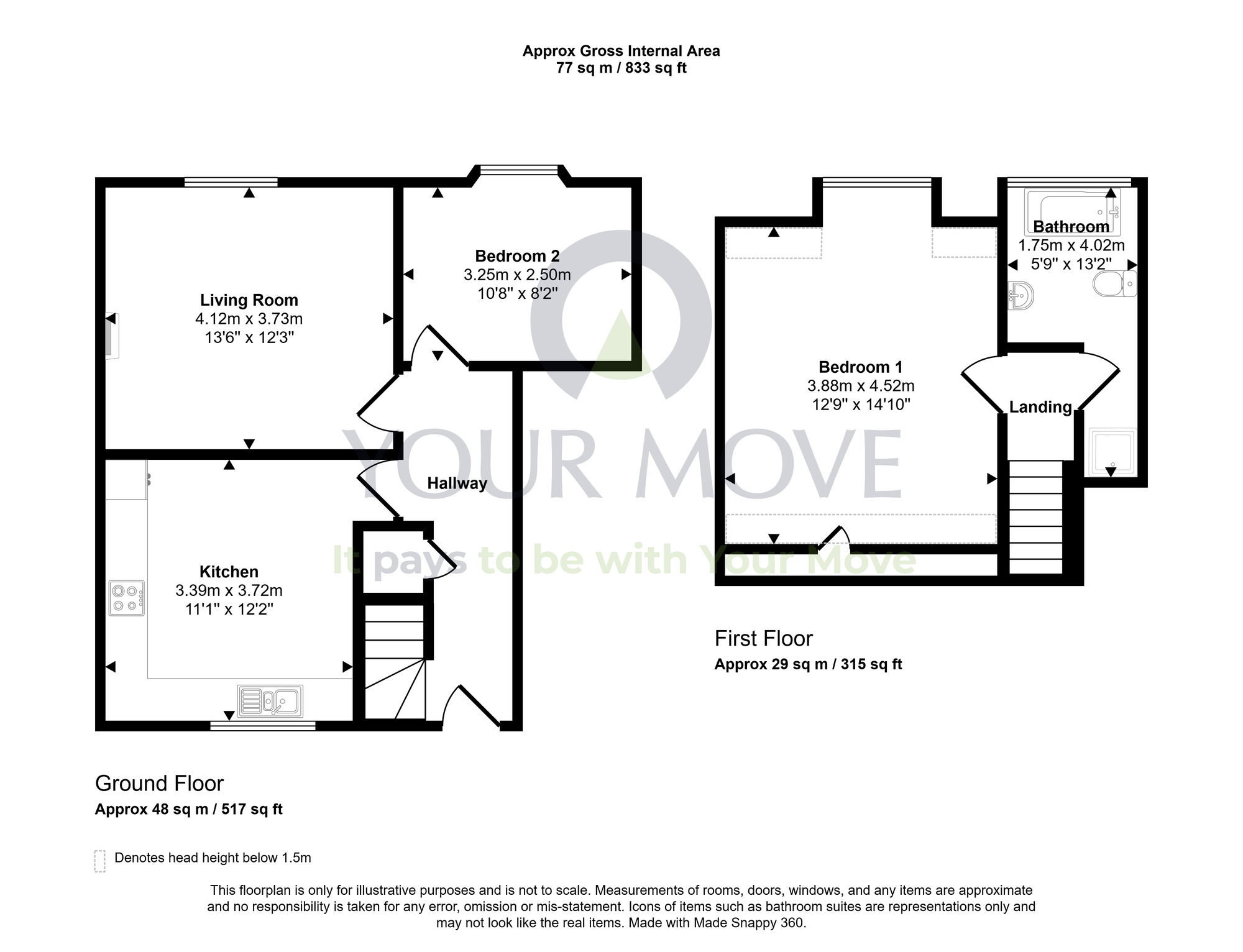 Floorplan of 2 bedroom Flat for sale, Palmerston Street, Montrose, Angus, DD10