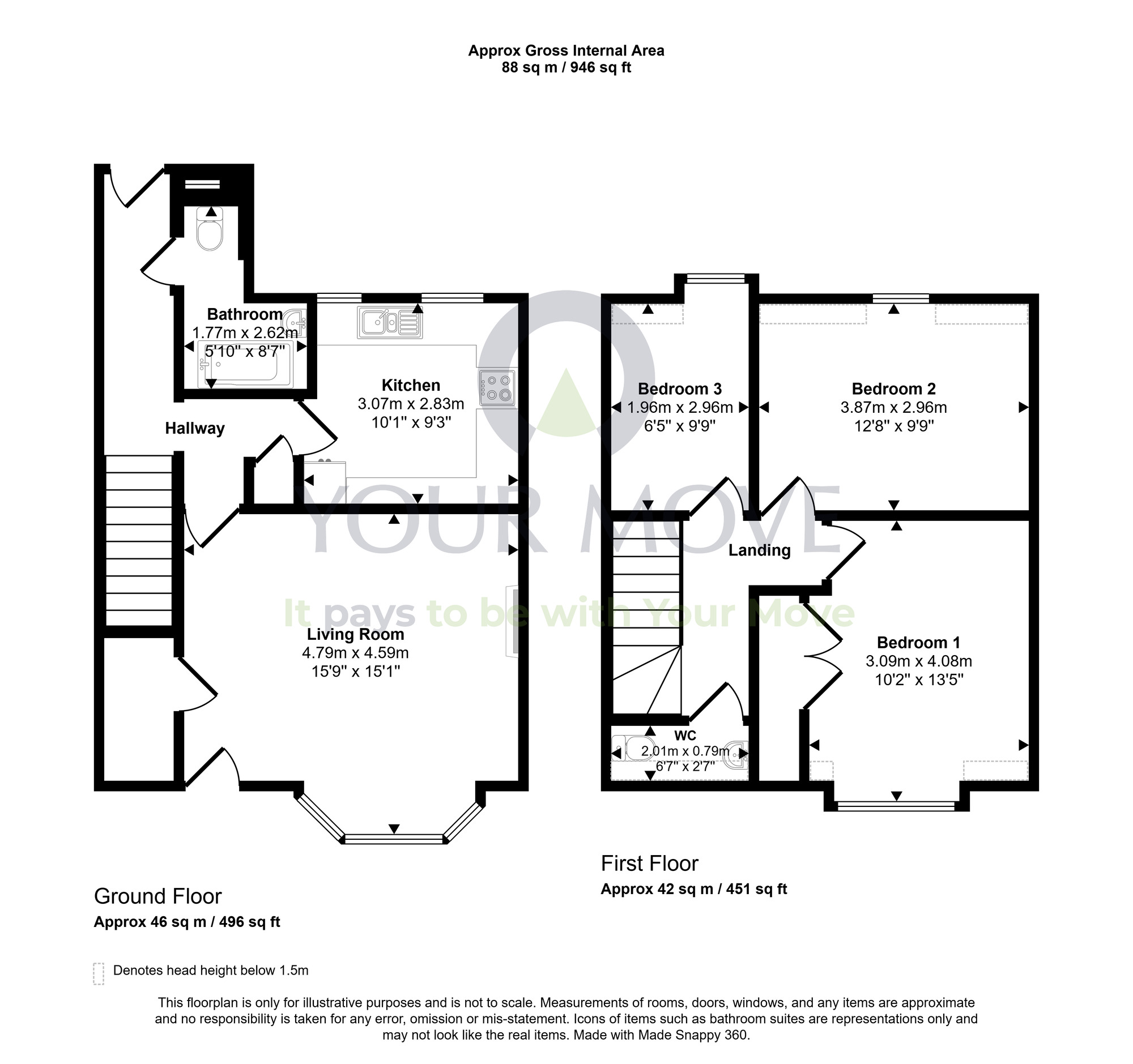 Floorplan of 3 bedroom Semi Detached House for sale, High Street, Edzell, Angus, DD9