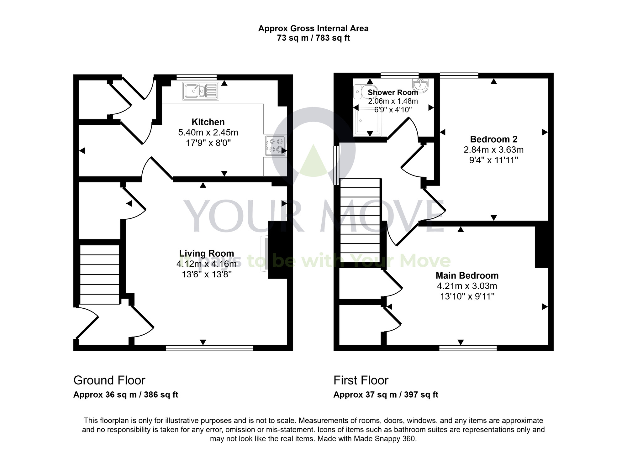 Floorplan of 2 bedroom End Terrace House for sale, Burnside Place, Ferryden, Angus, DD10
