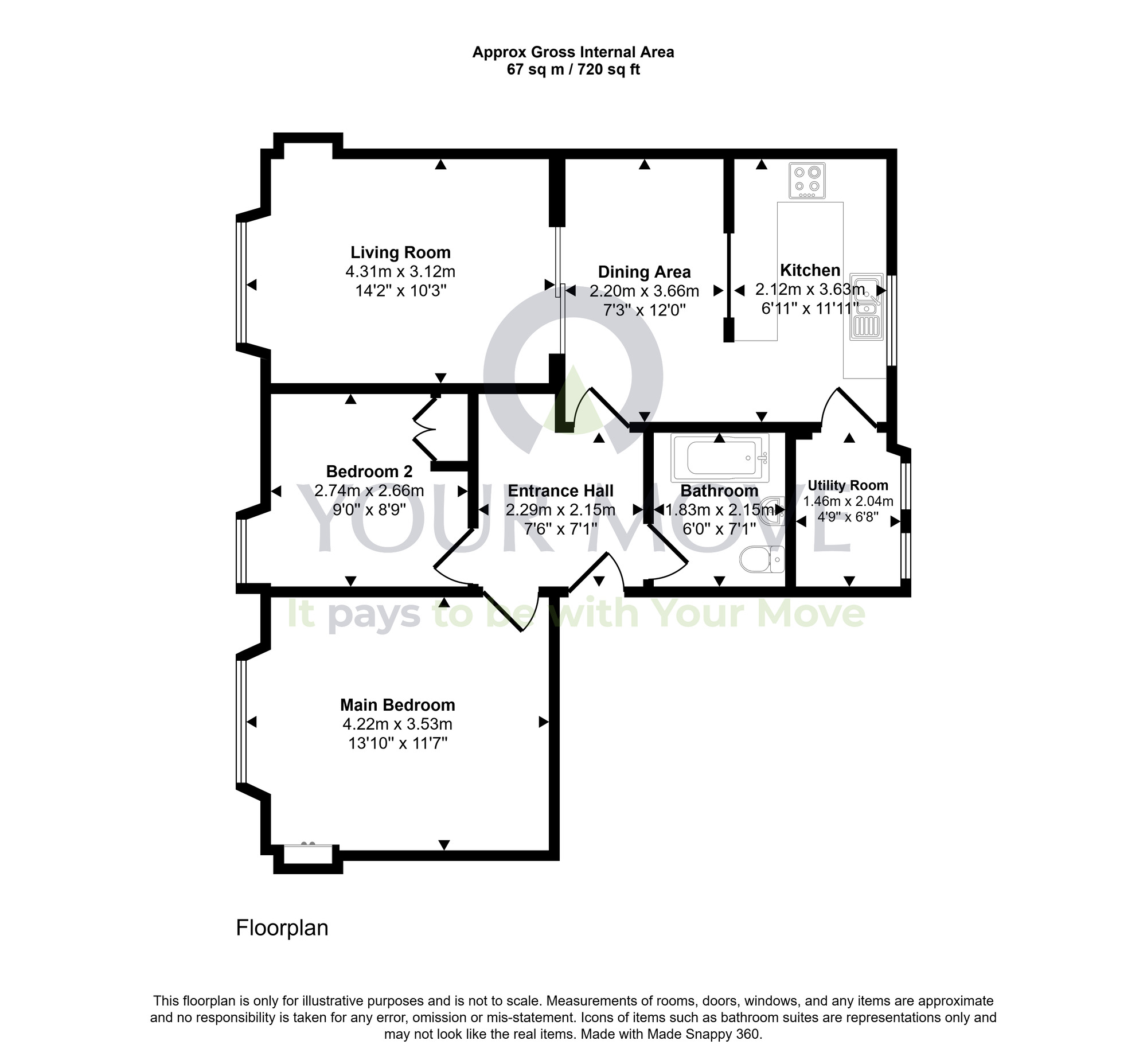 Floorplan of 2 bedroom Flat for sale, Clepington Road, Dundee, Angus, DD3
