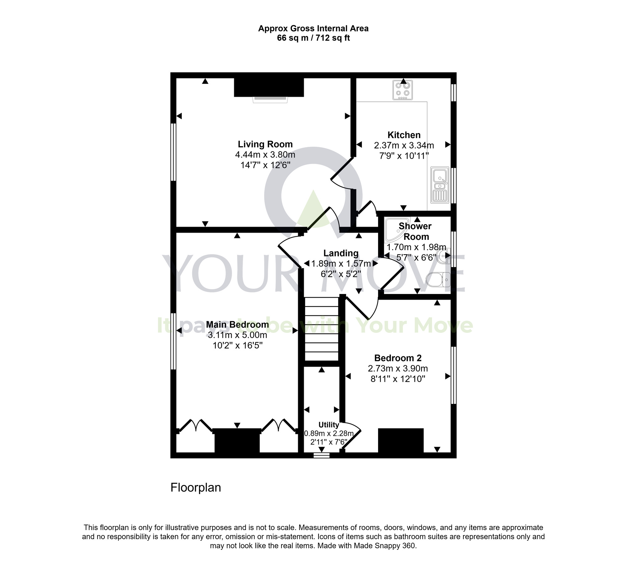Floorplan of 2 bedroom Flat for sale, Noran Avenue, Dundee, Angus, DD4
