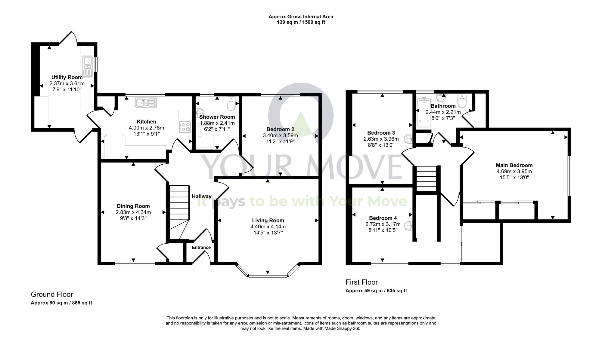 Floorplan of 4 bedroom Detached House for sale, Scott Crescent, Hillside, Angus, DD10