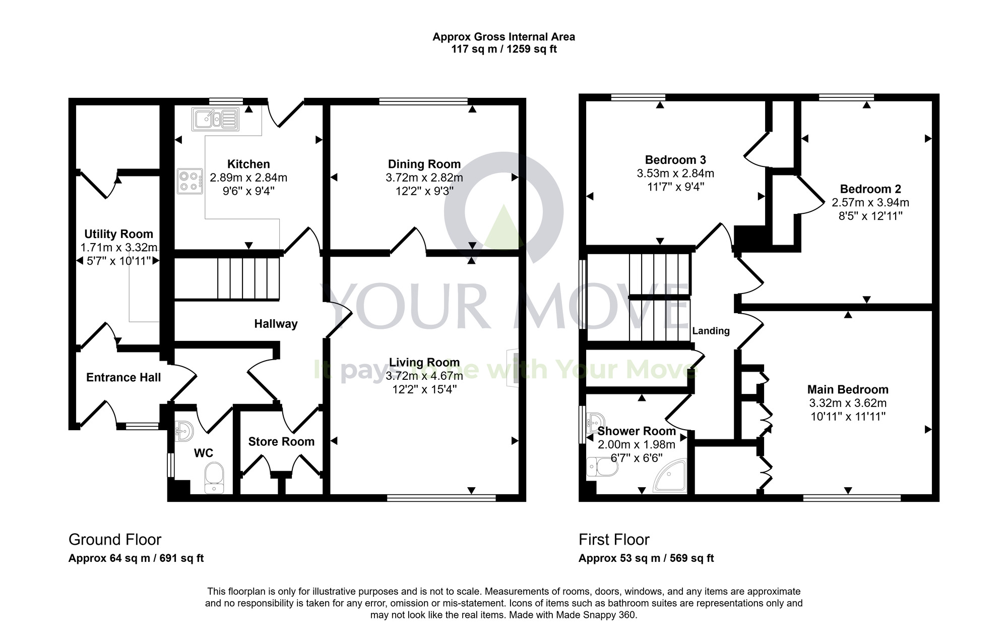 Floorplan of 3 bedroom End Terrace House for sale, Castle Grove, Longforgan, Perth and Kinross, DD2