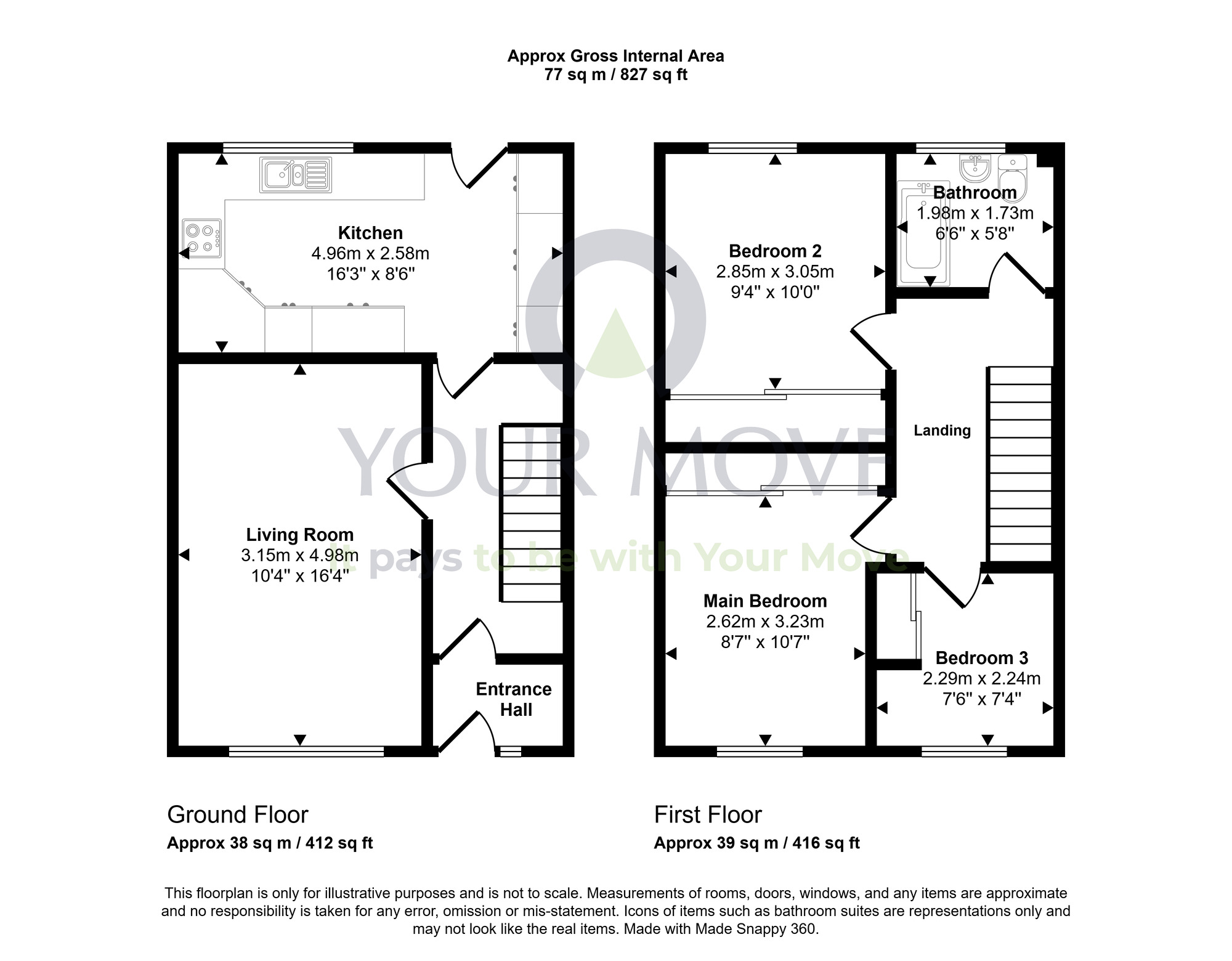 Floorplan of 3 bedroom End Terrace House for sale, Whitson Way, Montrose, DD10