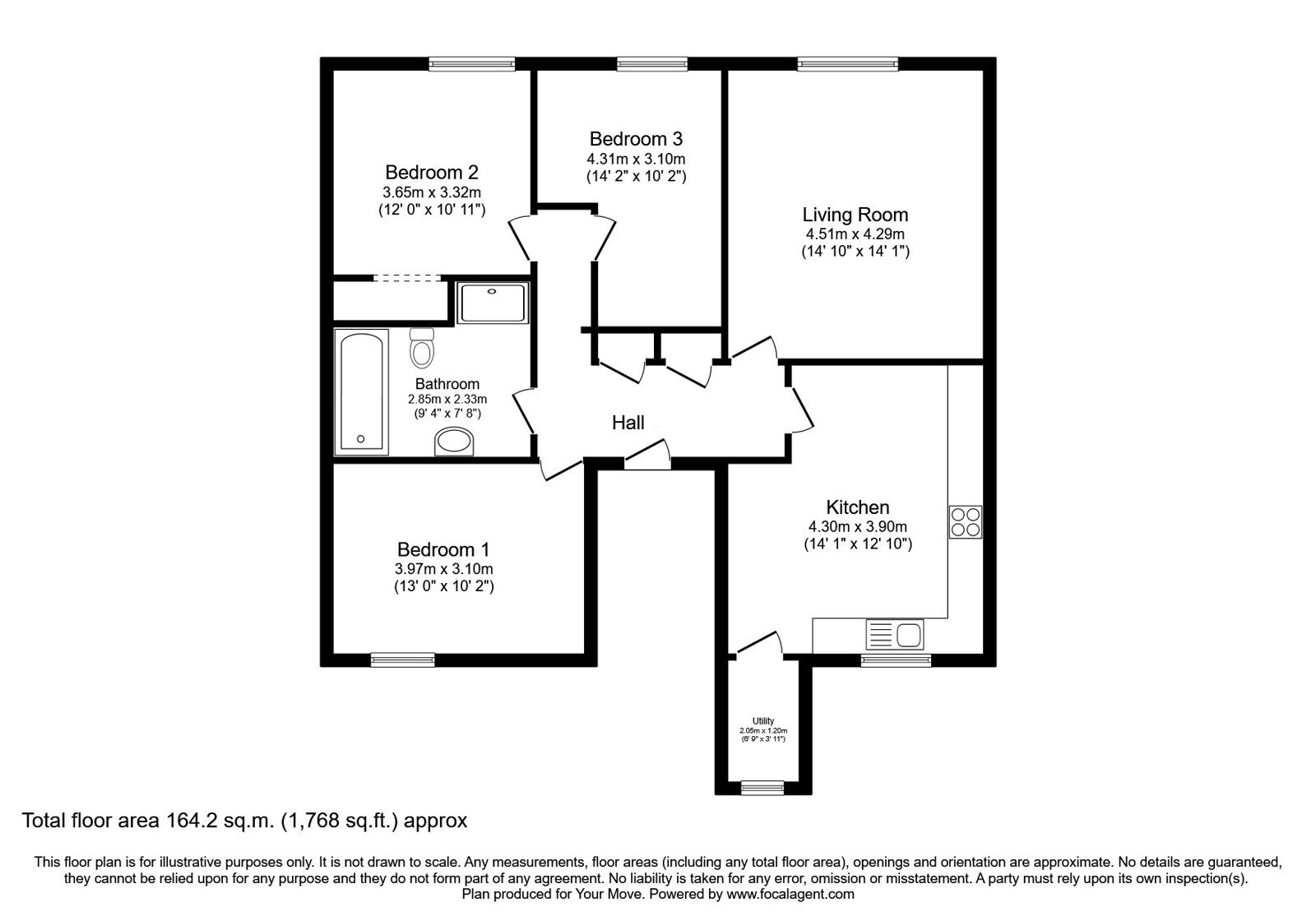 Floorplan of 3 bedroom Flat for sale, Montrose Street, Brechin, Angus, DD9