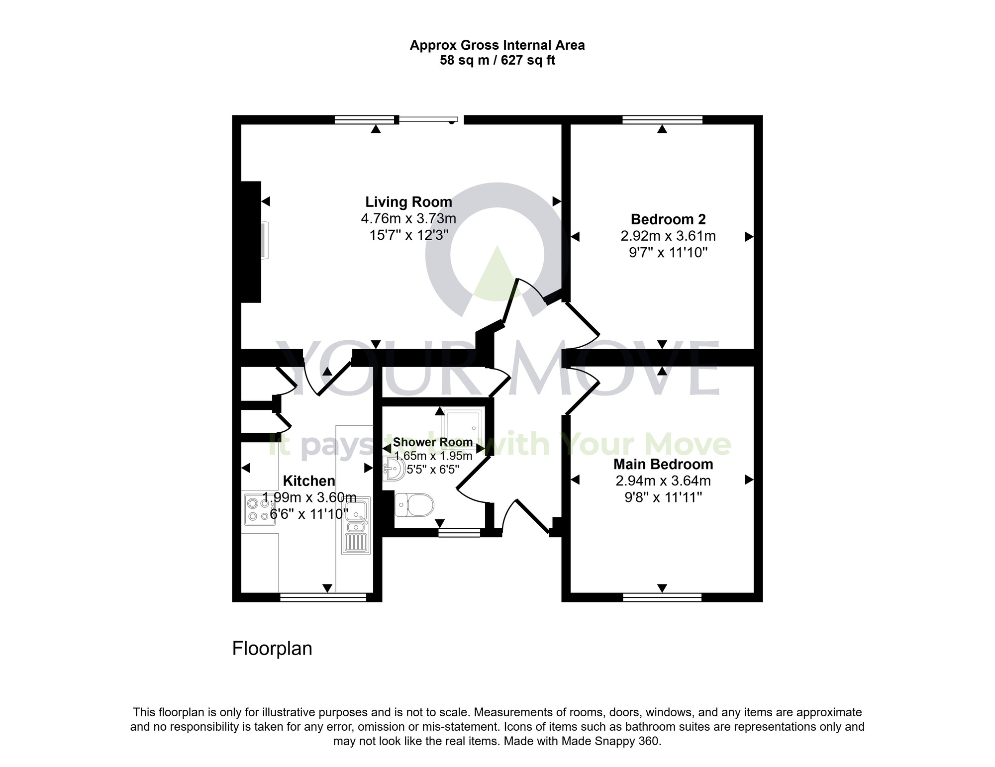 Floorplan of 2 bedroom Flat for sale, South Esk Street, Montrose, Angus, DD10