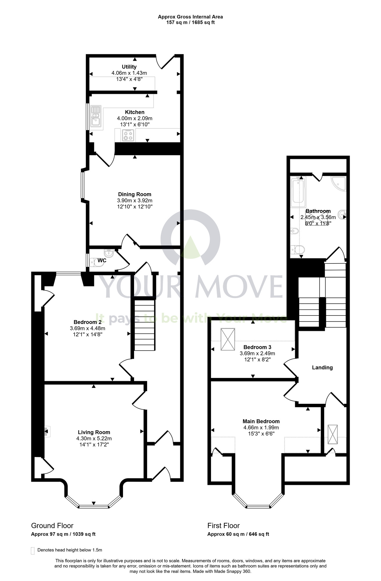 Floorplan of 3 bedroom End Terrace House for sale, Clepington Road, Dundee, Angus, DD3