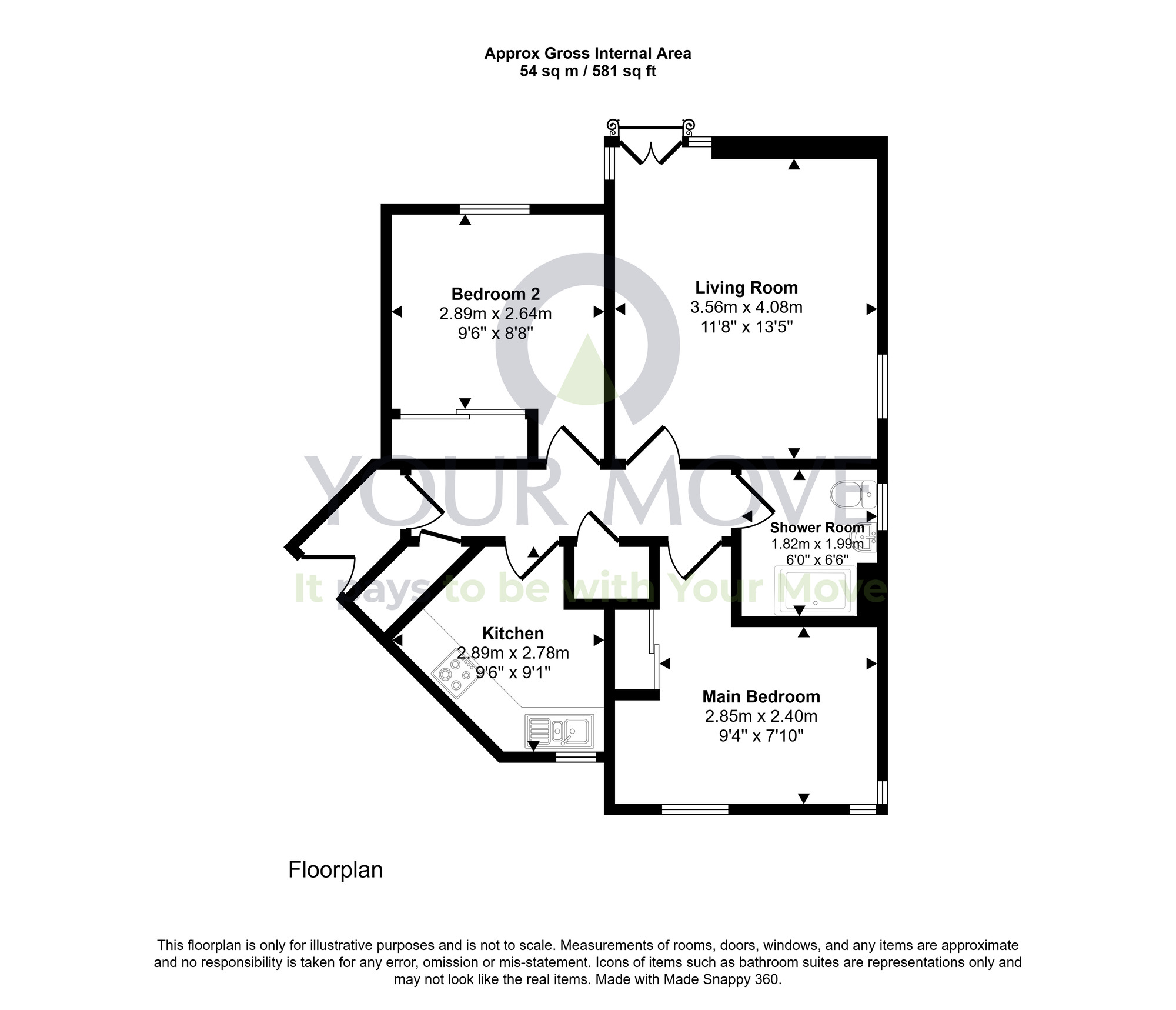 Floorplan of 2 bedroom Flat for sale, Arbroath Road, Dundee, Angus, DD4