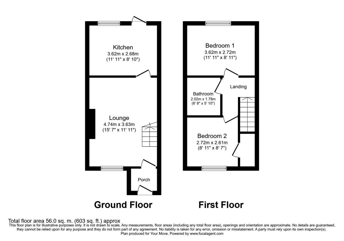 Floorplan of 2 bedroom  House to rent, Yeo Close, Efford, Devon, PL3