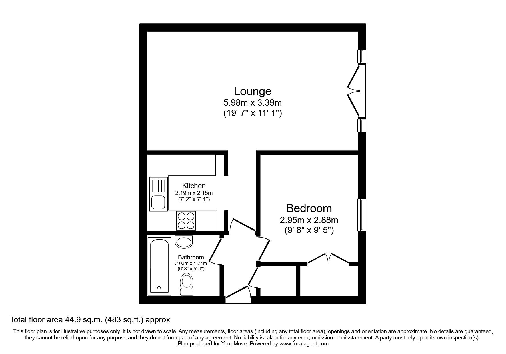 Floorplan of 1 bedroom  Flat to rent, Strand Street, Plymouth, PL1