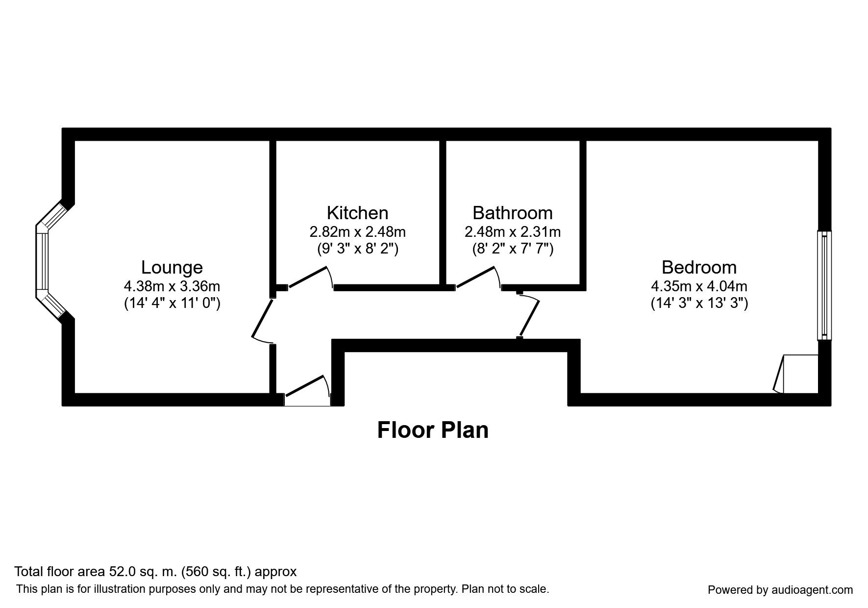 Floorplan of 1 bedroom  Flat to rent, Albert Road, Plymouth, PL2