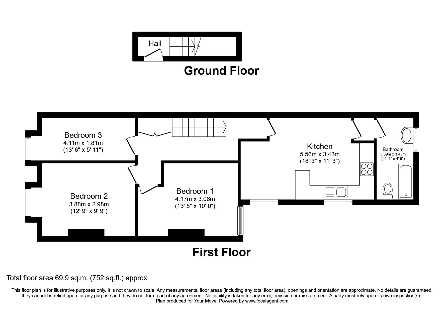 Floorplan of 2 bedroom  Flat to rent, Devonport Road, Plymouth, Devon, PL3