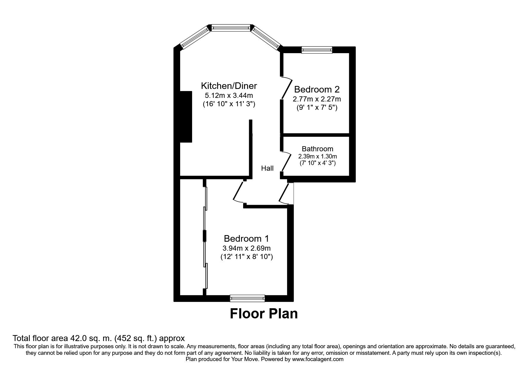 Floorplan of 2 bedroom  Flat to rent, Devonport Road, Plymouth, PL1