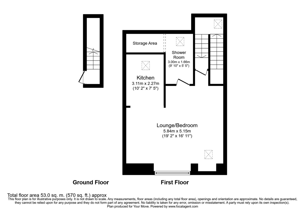 Floorplan of 1 bedroom  Flat to rent, Devonport Road, Plymouth, PL1