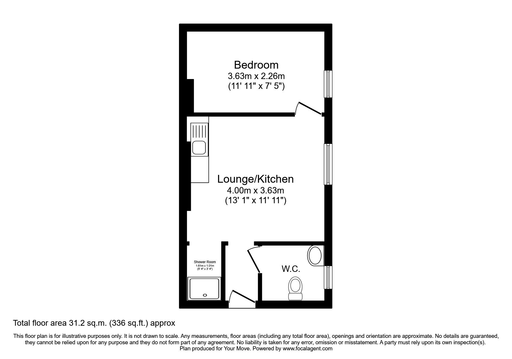 Floorplan of 1 bedroom  Flat to rent, 6 St. Leo Place, Plymouth, PL2