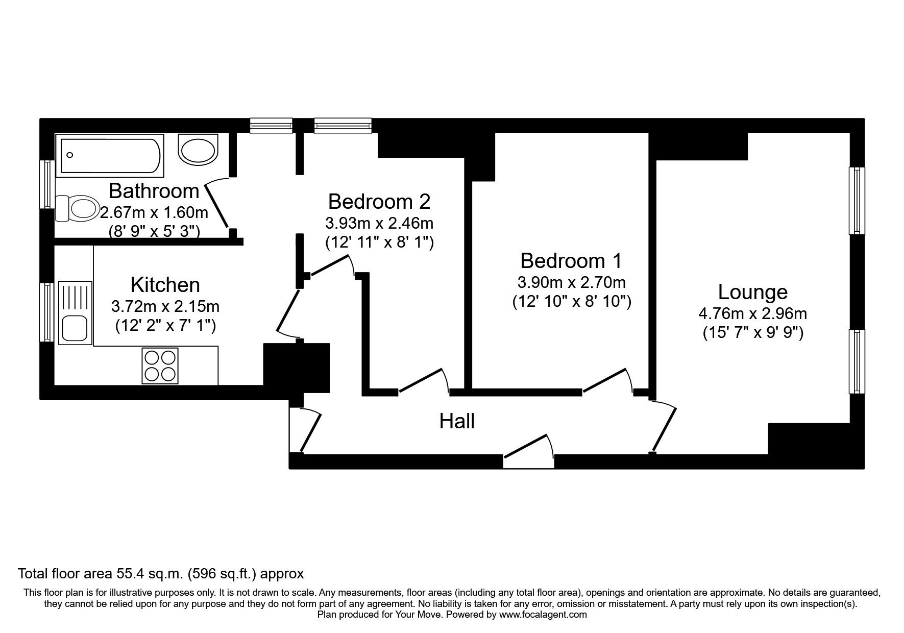Floorplan of 2 bedroom  Flat for sale, Alexandra Road, Ford, Plymouth, PL2