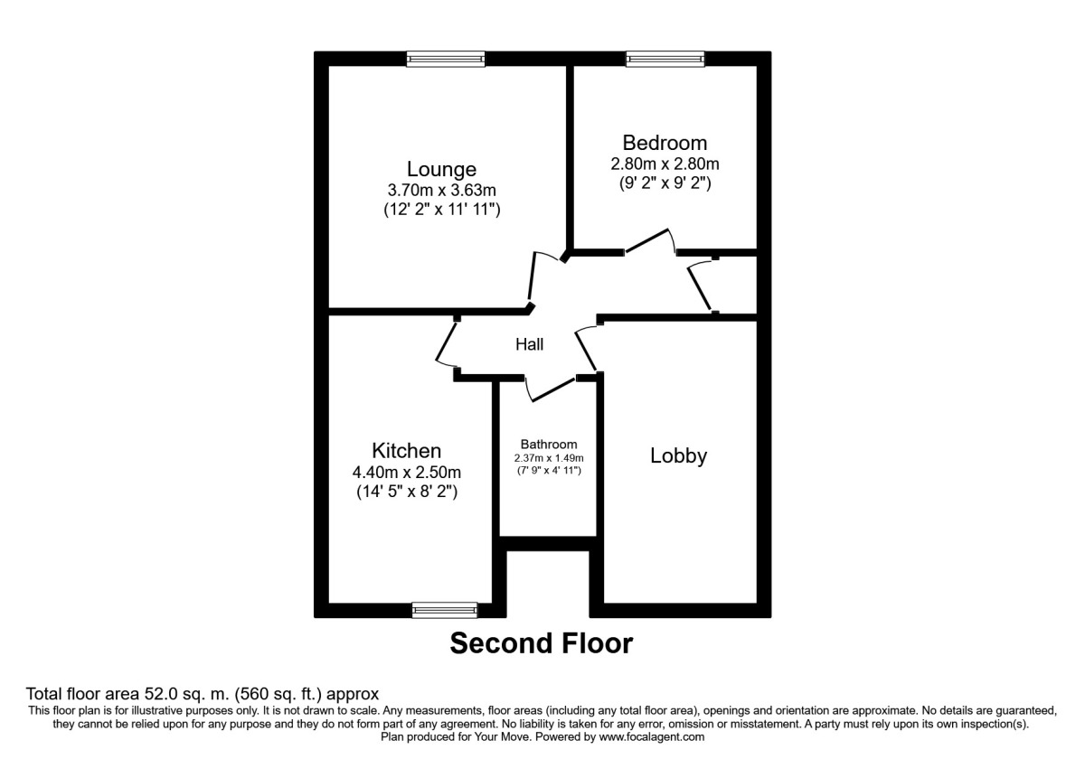 Floorplan of 1 bedroom  Flat to rent, 15 Victoria Place, Stoke, Plymouth, PL2