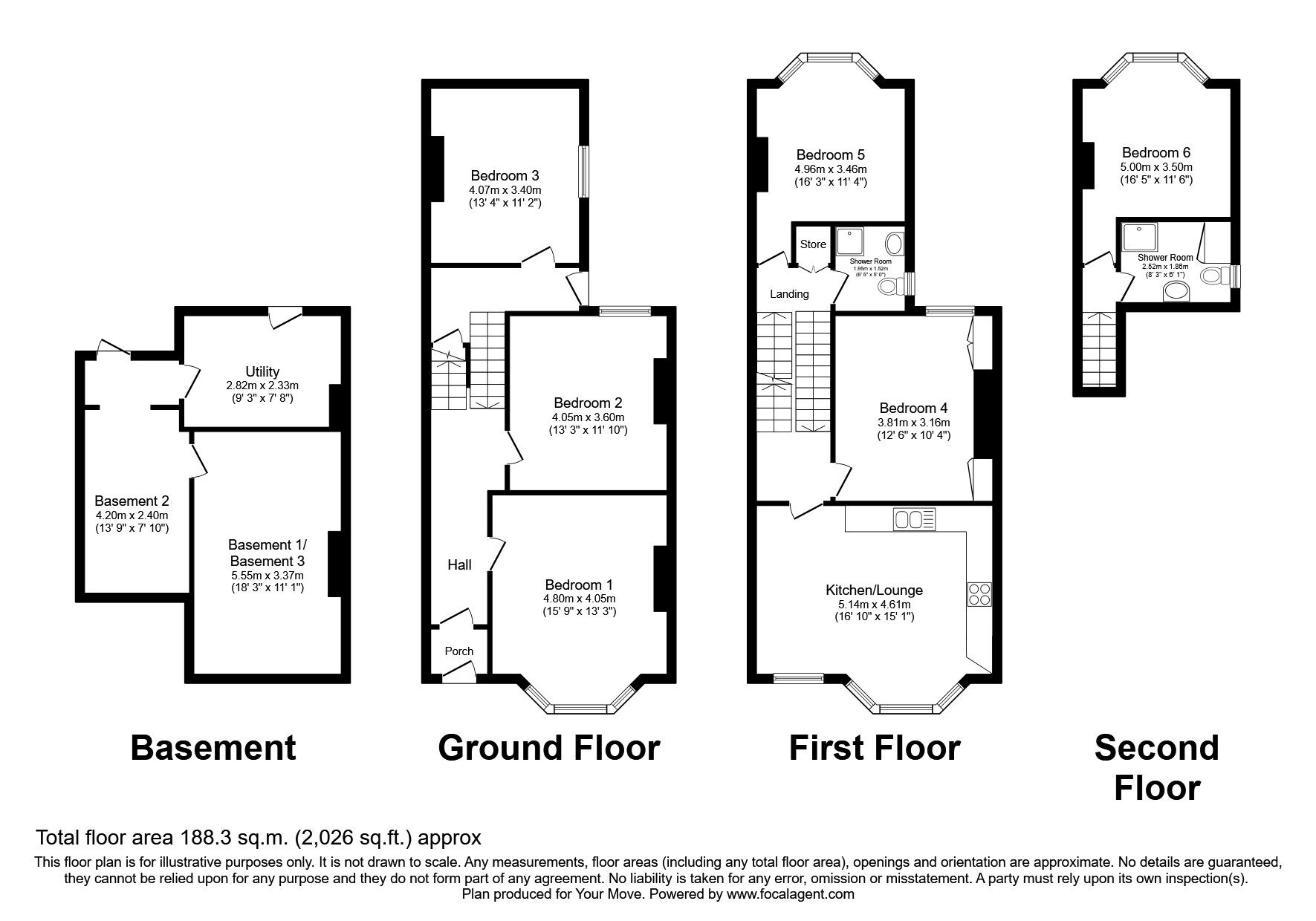 Floorplan of 6 bedroom Mid Terrace House to rent, Beaumont Road, Plymouth, Devon, PL4