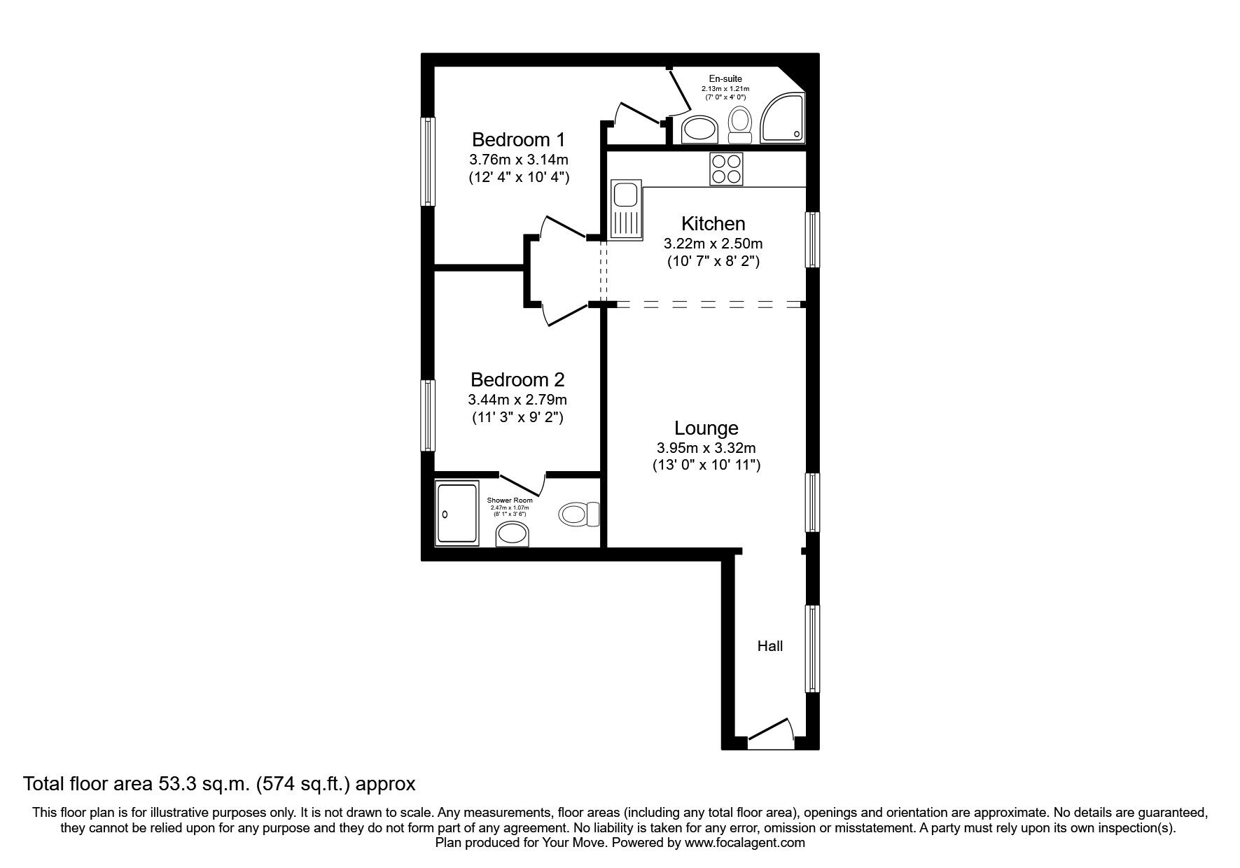 Floorplan of 2 bedroom  Flat to rent, Vauxhall Street, Plymouth, Devon, PL4