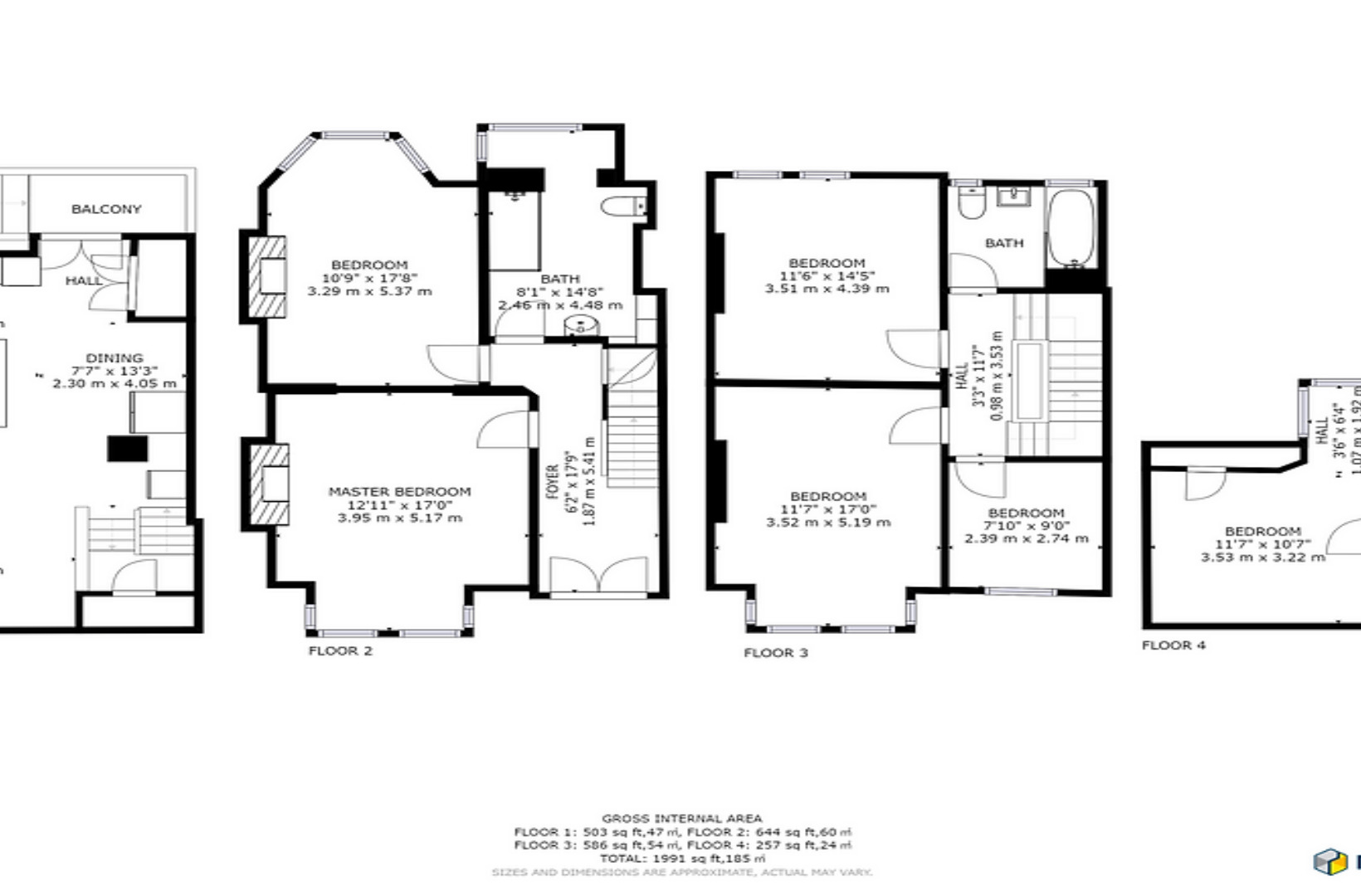 Floorplan of 6 bedroom Room to rent, College Avenue, Plymouth, Devon, PL4