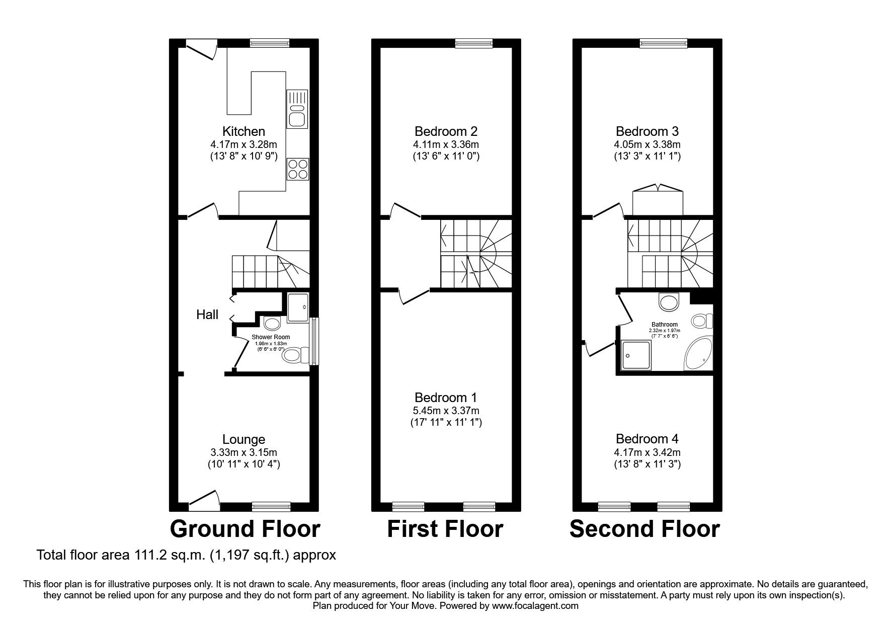 Floorplan of 4 bedroom End Terrace House to rent, Gascoyne Place, Plymouth, Devon, PL4